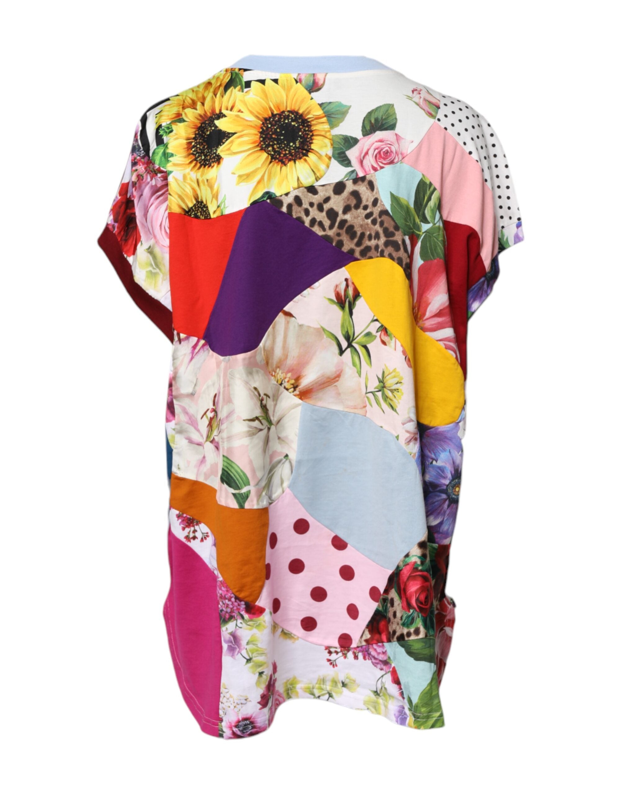 Dolce & Gabbana Multicolor Patchwork Short Sleeve Blouse Top Dolce & Gabbana