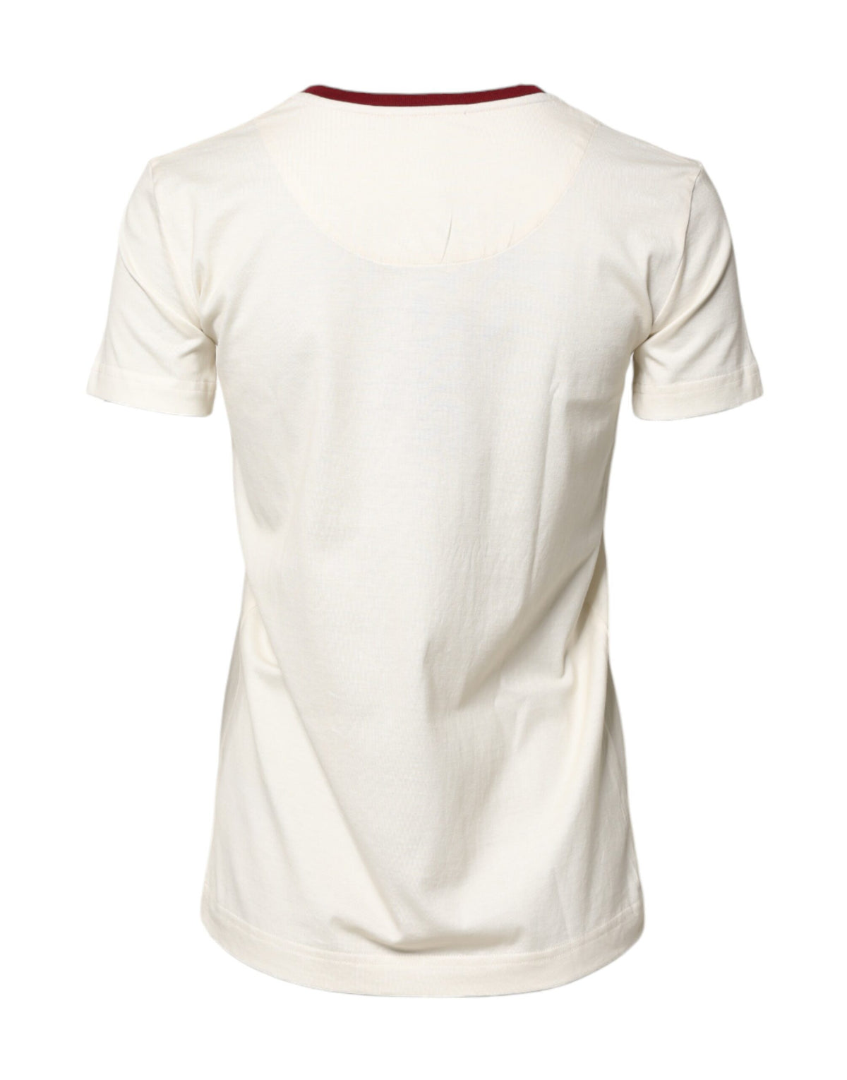Dolce & Gabbana White Cotton Print Short Sleeves Top T-shirt
