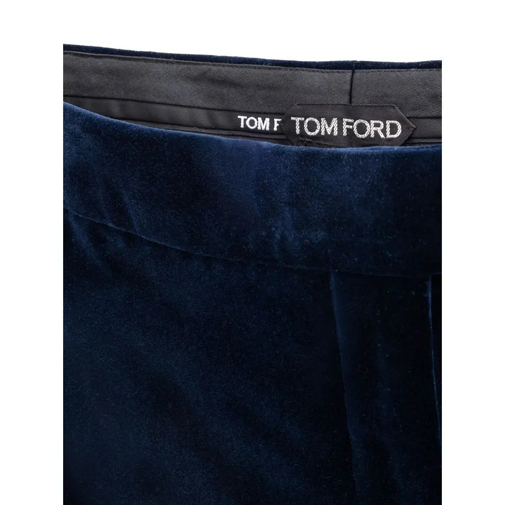 Tom Ford Blue Cotton Midi Skirt Tom Ford