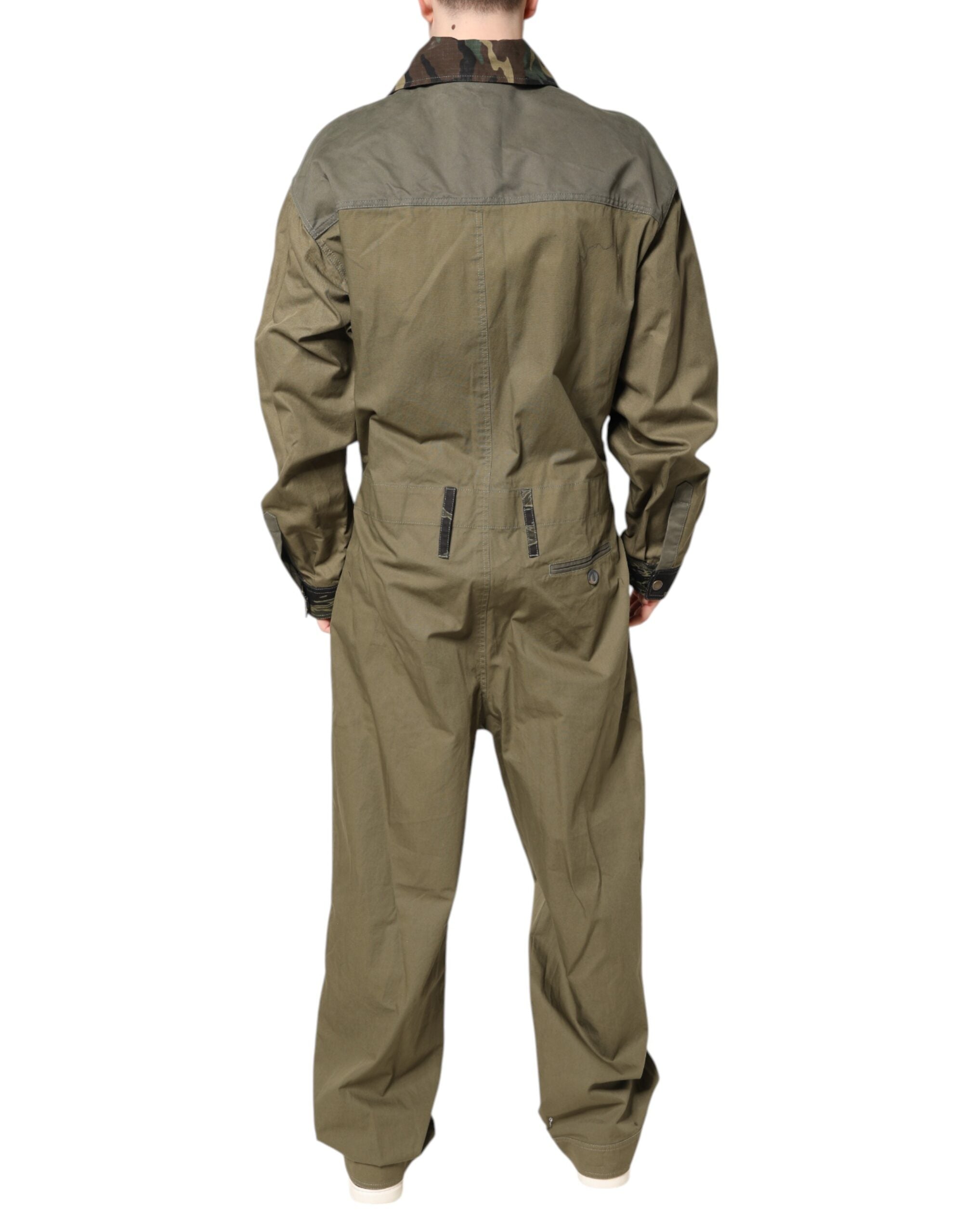 Dolce & Gabbana Brown Cotton Stretch Shirt Pants Casual Set Dolce & Gabbana