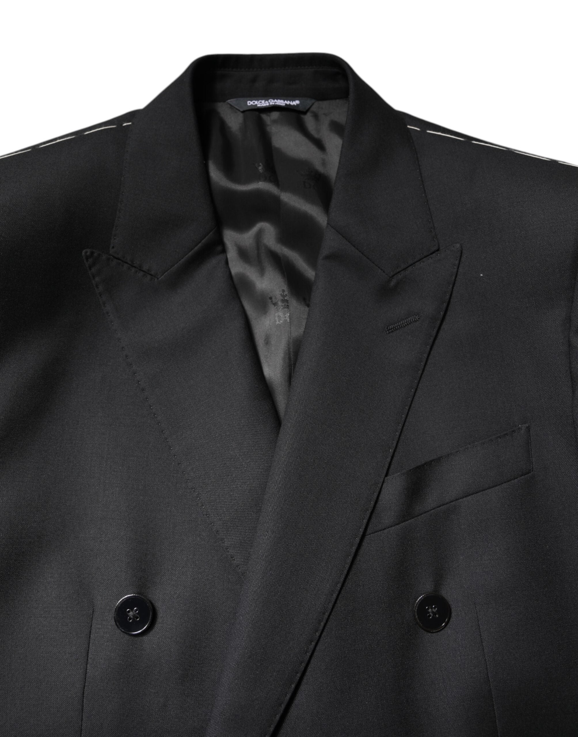 Dolce & Gabbana Black MARTINI Double Breasted Coat Blazer Dolce & Gabbana