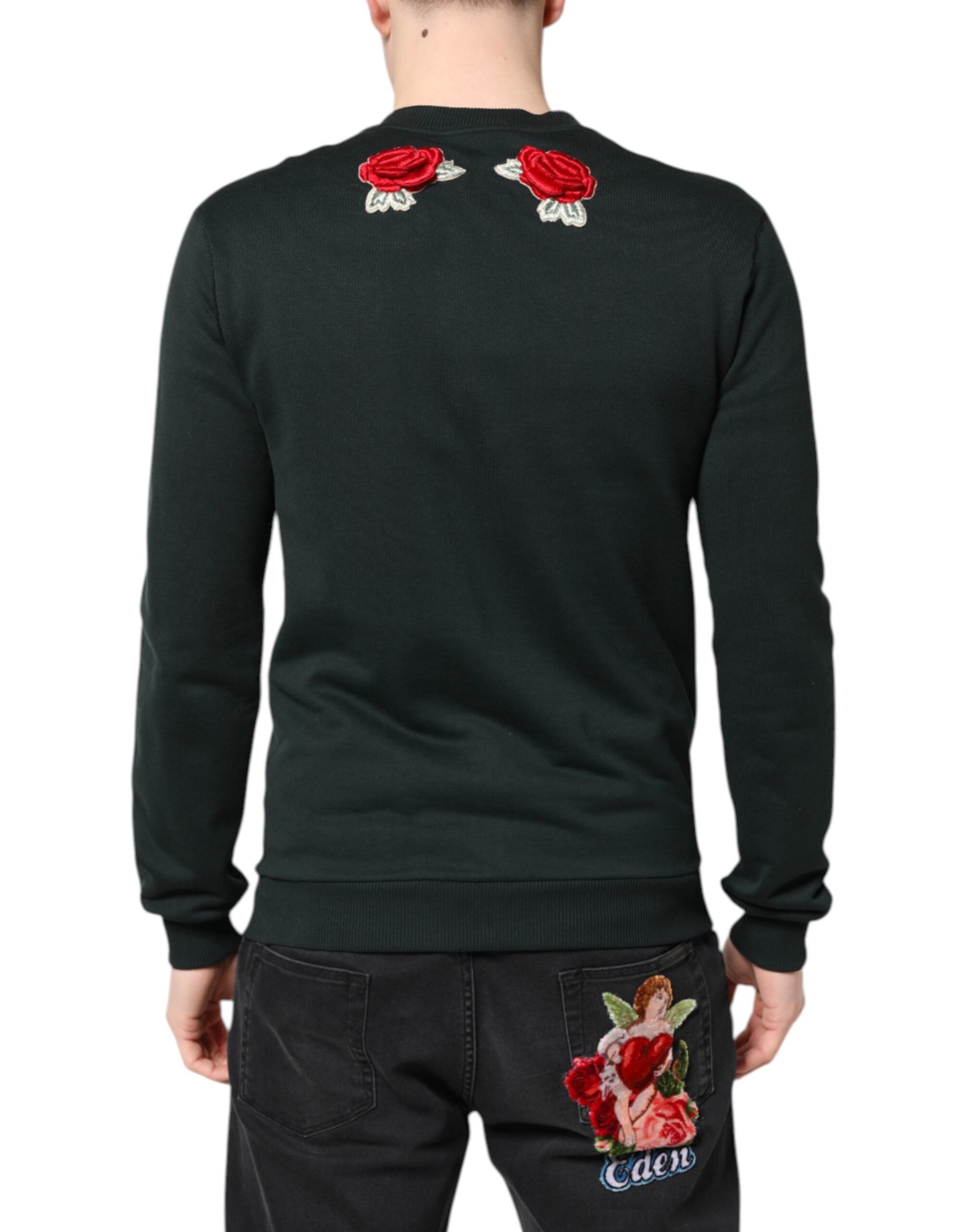Dolce & Gabbana Black Sequined Embellished Pullover Sweater Dolce & Gabbana