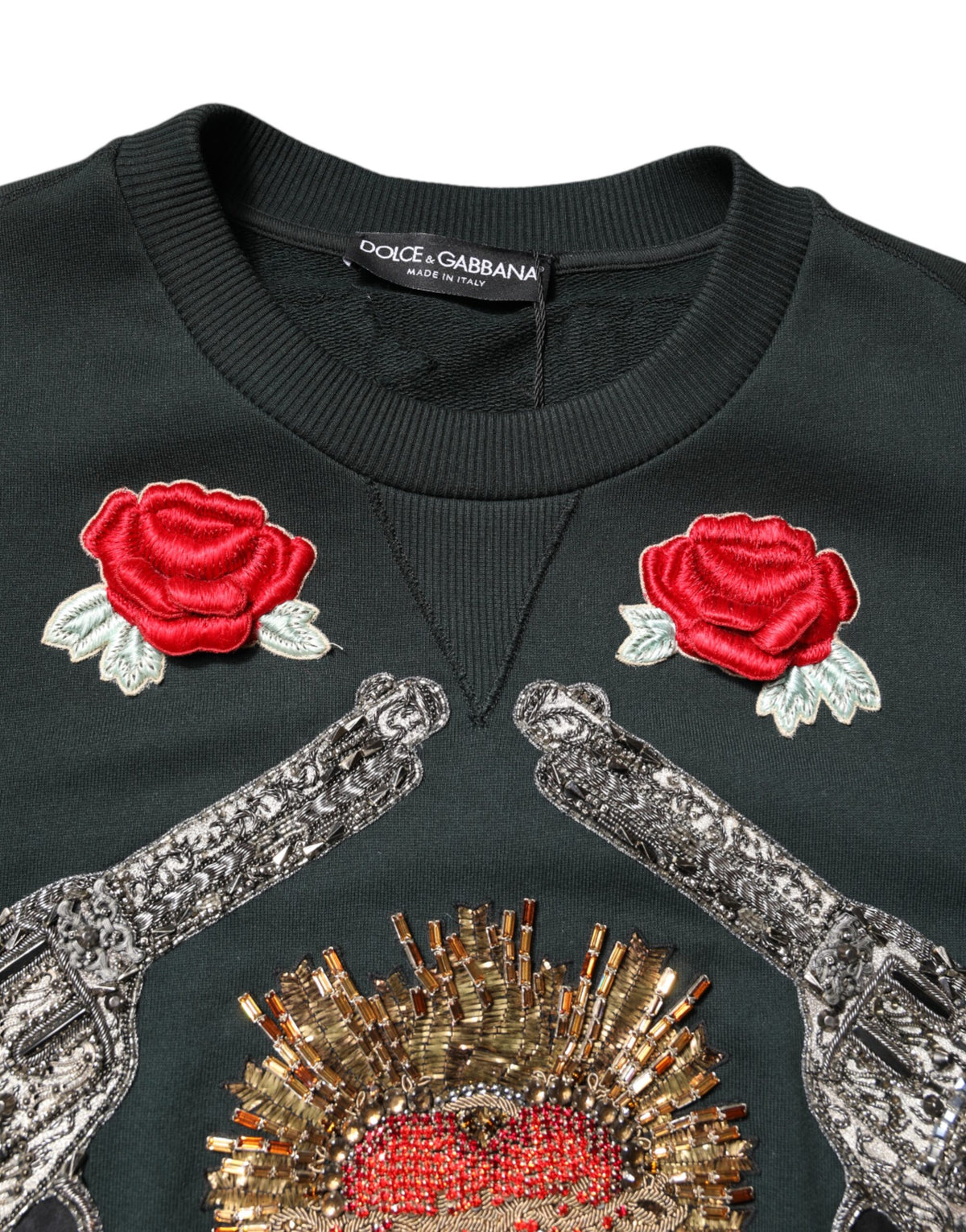 Dolce & Gabbana Black Sequined Embellished Pullover Sweater