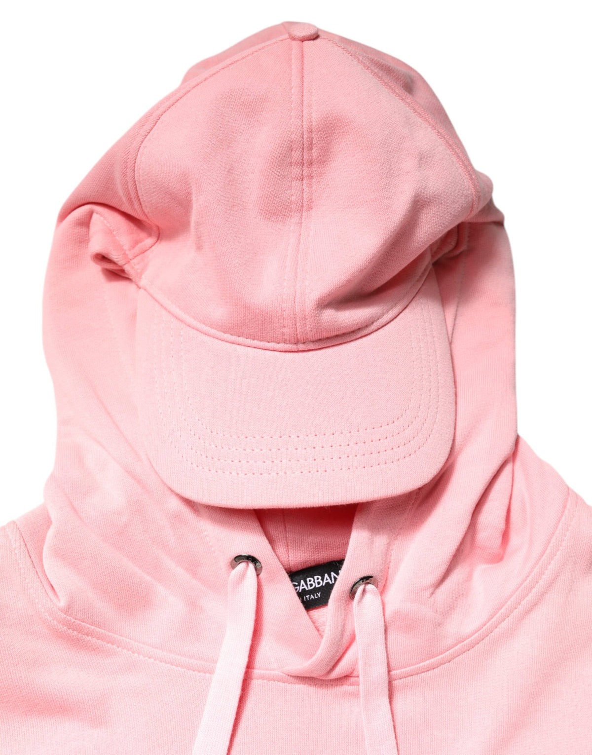Dolce & Gabbana Pink Cotton Hooded Men Sportswear Vest Sweater