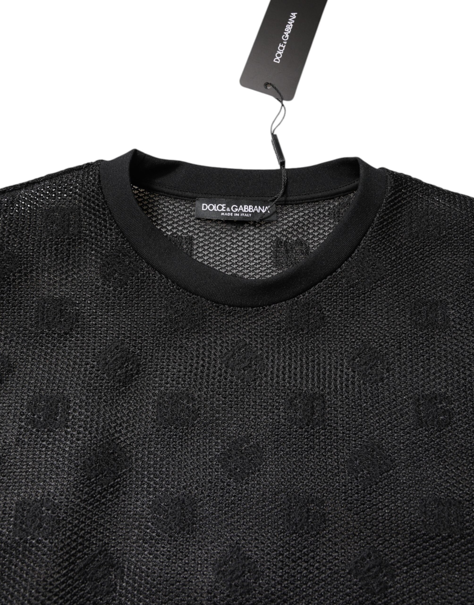 Dolce & Gabbana Black See Through Logo Short Sleeves T-shirt Dolce & Gabbana