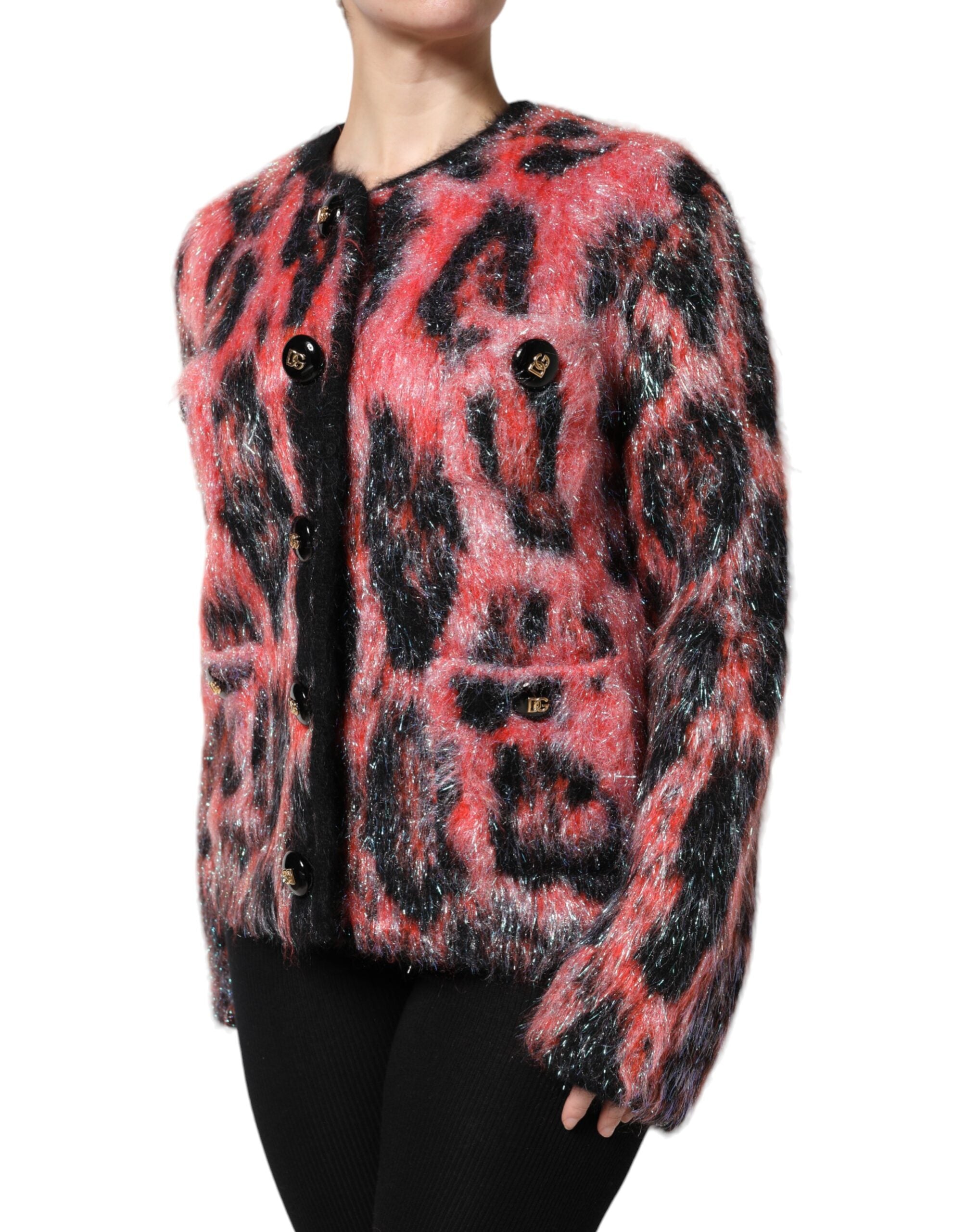 Dolce & Gabbana Red Mohair Wool Button Down Cardigan Sweater Dolce & Gabbana