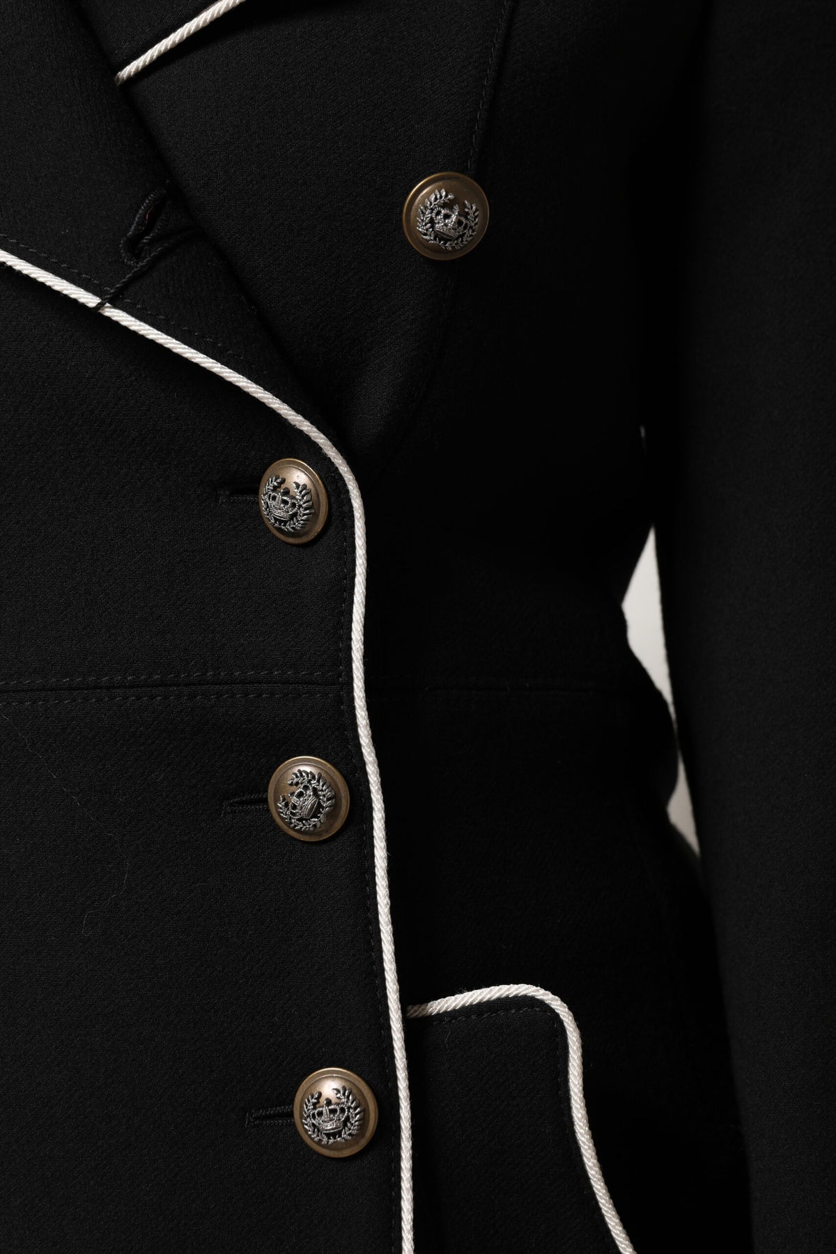 Dolce & Gabbana Black Wool Double Breasted Blazer Jacket