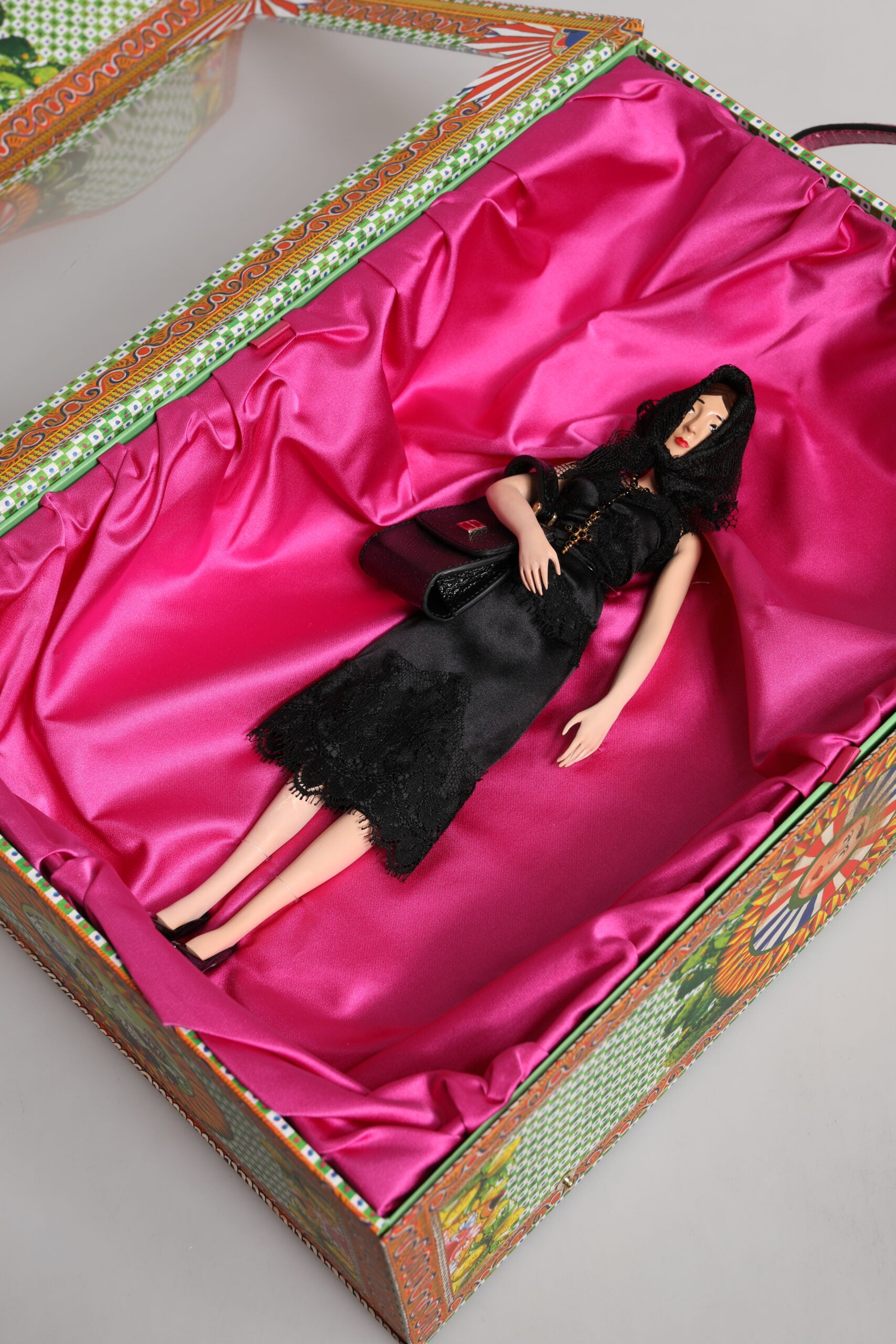 Dolce & Gabbana Black Dress Ceramic Porcelain Fashion Leather Sicily Dolls Dolce & Gabbana