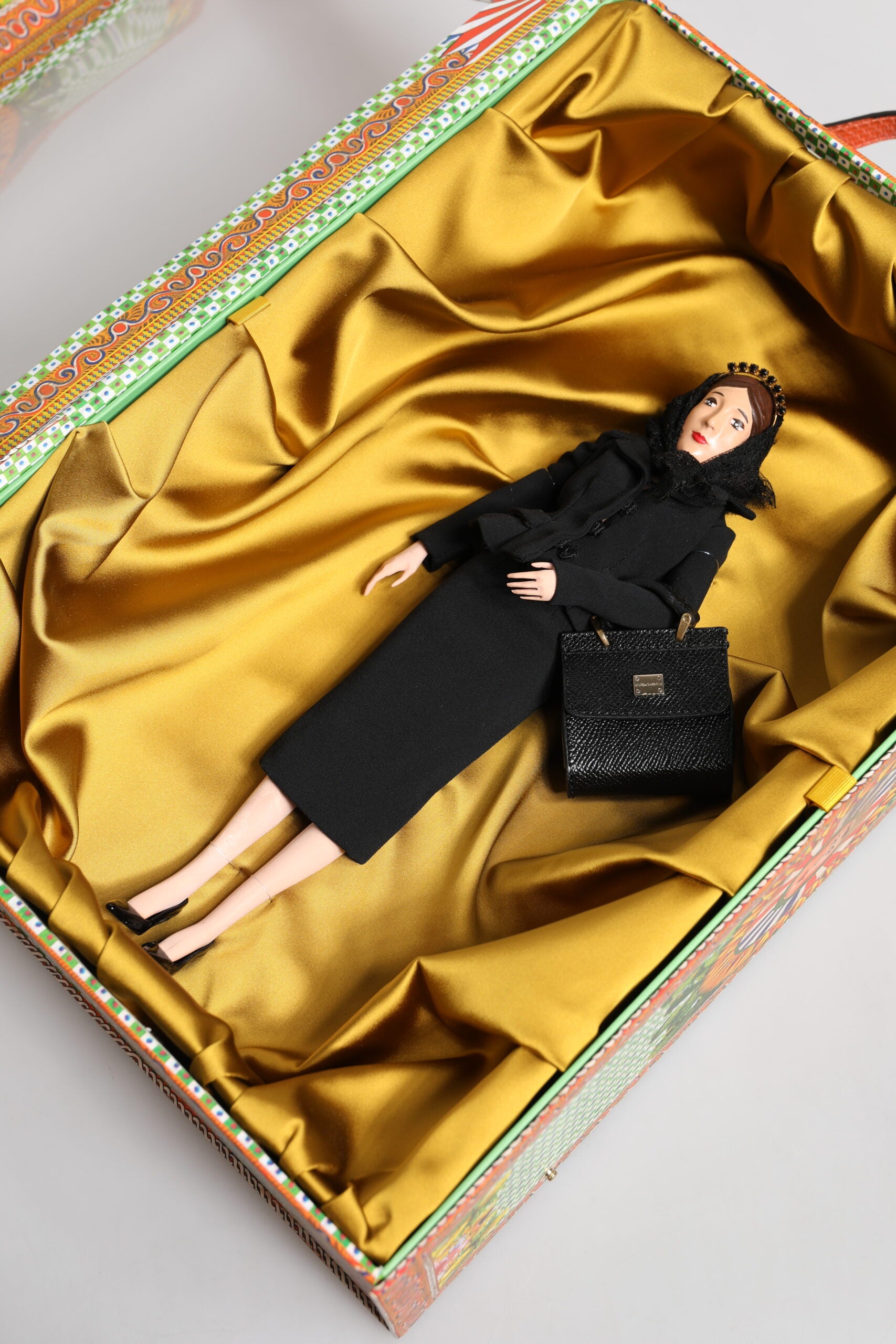 Dolce & Gabbana Black Dress Ceramic Porcelain Fashion Leather Sicily Dolls Dolce & Gabbana