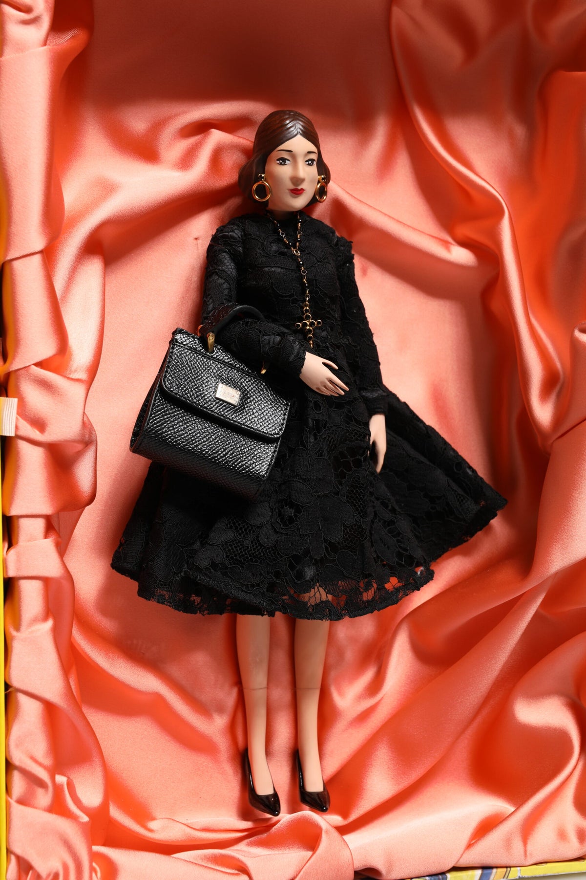 Dolce & Gabbana Black Dress Ceramic Porcelain Fashion Leather Sicily Dolls