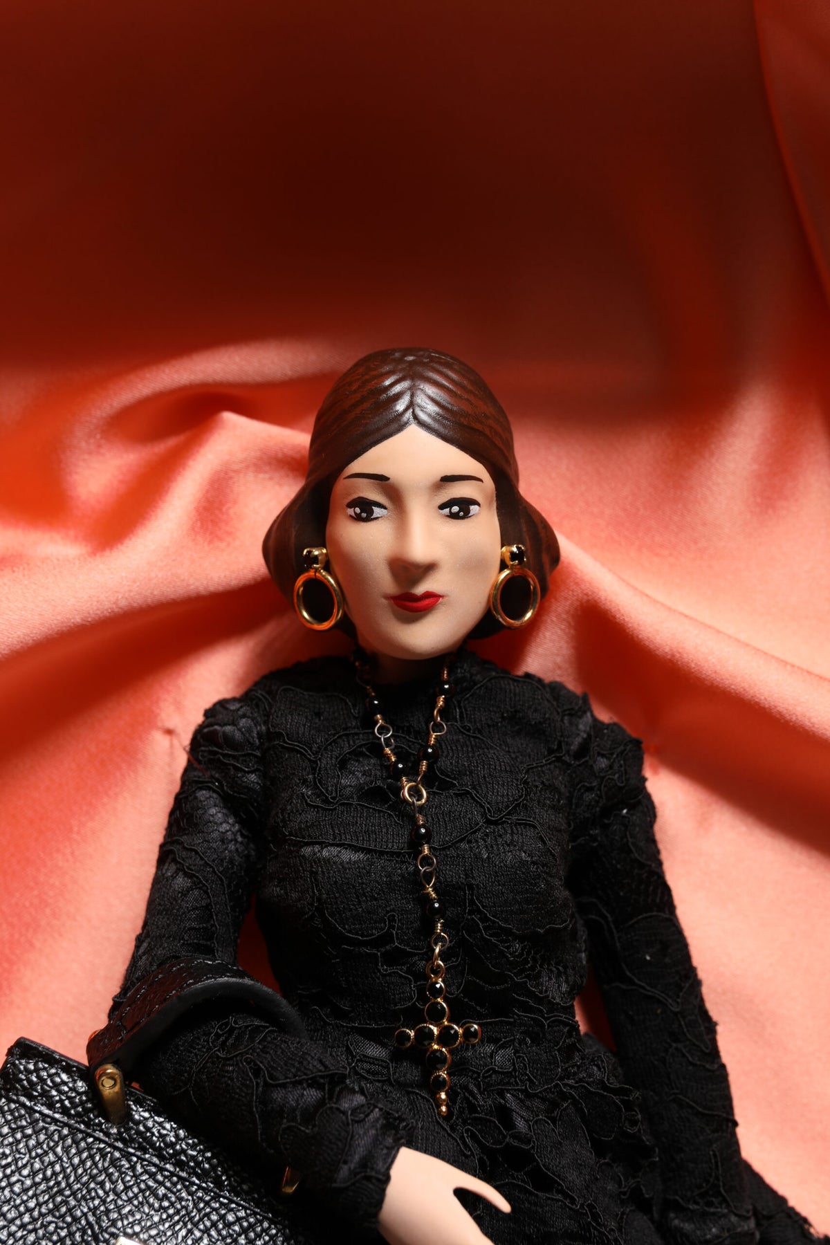 Dolce & Gabbana Black Dress Ceramic Porcelain Fashion Leather Sicily Dolls