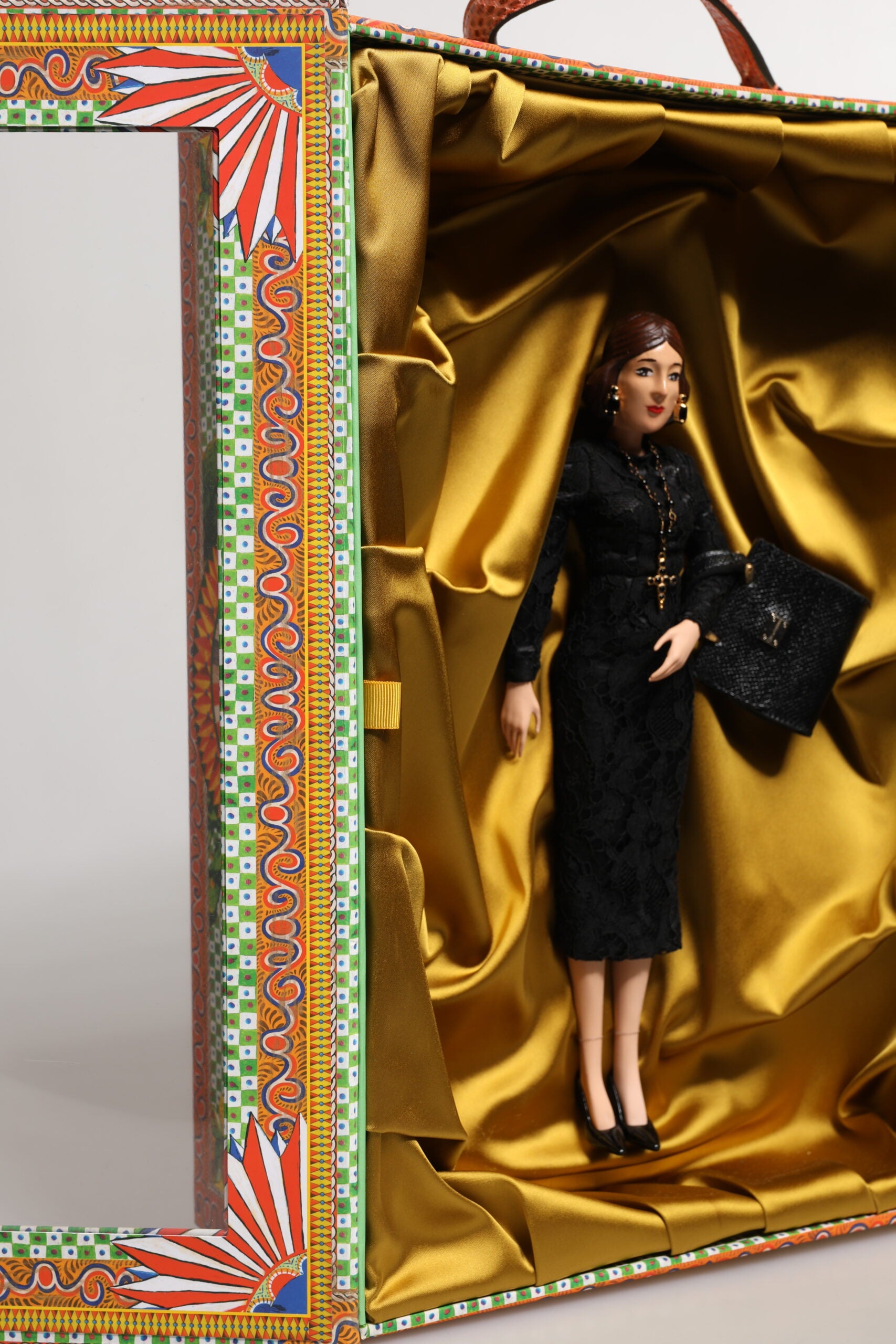 Dolce & Gabbana Black Dress Ceramic Porcelain Fashion Leather Sicily Dolls Dolce & Gabbana