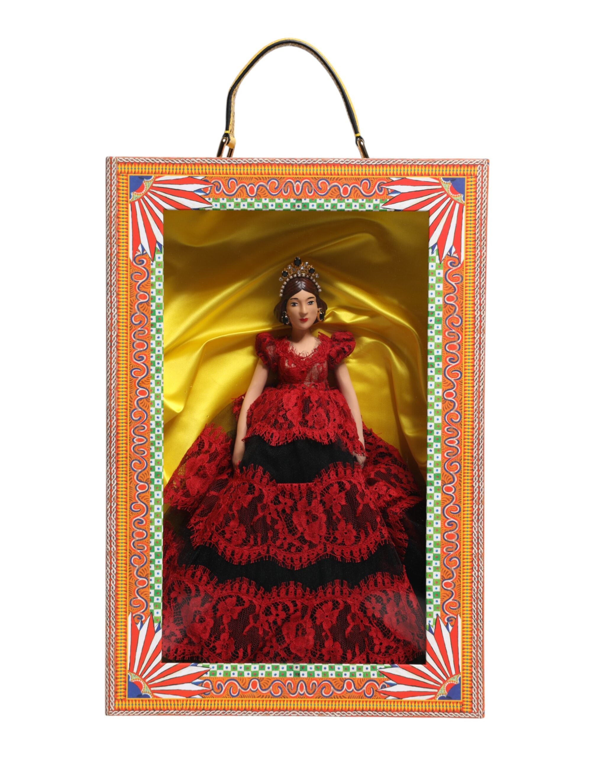 Dolce & Gabbana Red Dress Ceramic Porcelain Fashion Box Leather Sicily Dolls Dolce & Gabbana