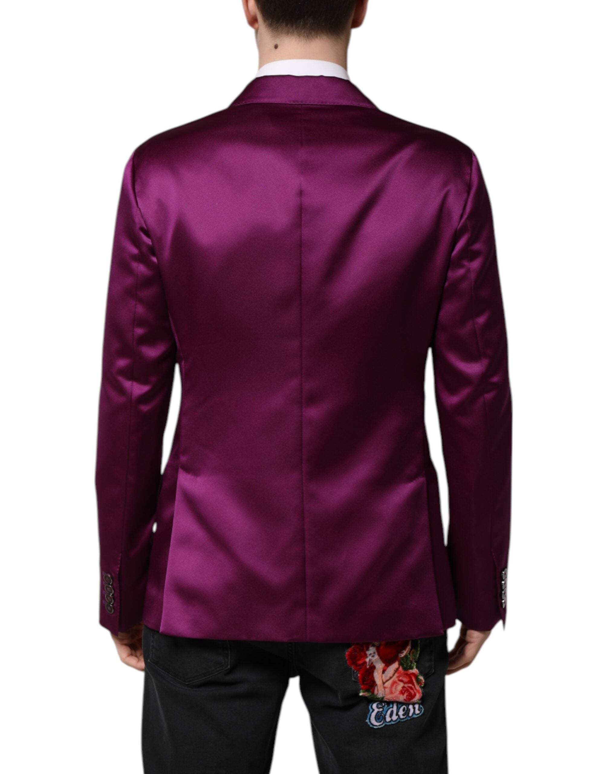 Dolce & Gabbana Purple Double Breasted Men Suit Coat Blazer Dolce & Gabbana