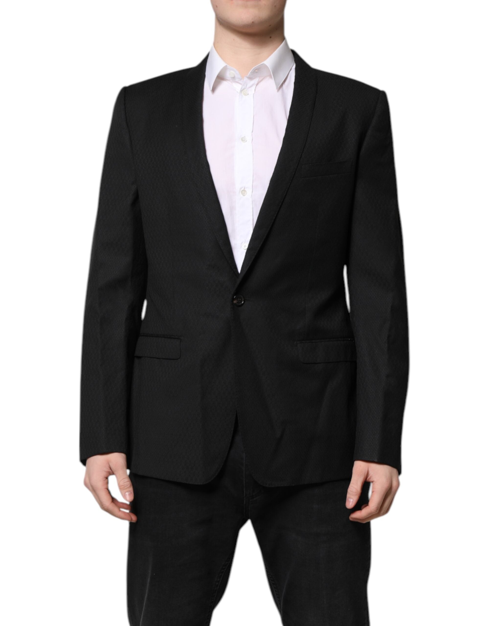 Dolce & Gabbana Black GOLD Single Breasted Suit Coat Blazer Dolce & Gabbana