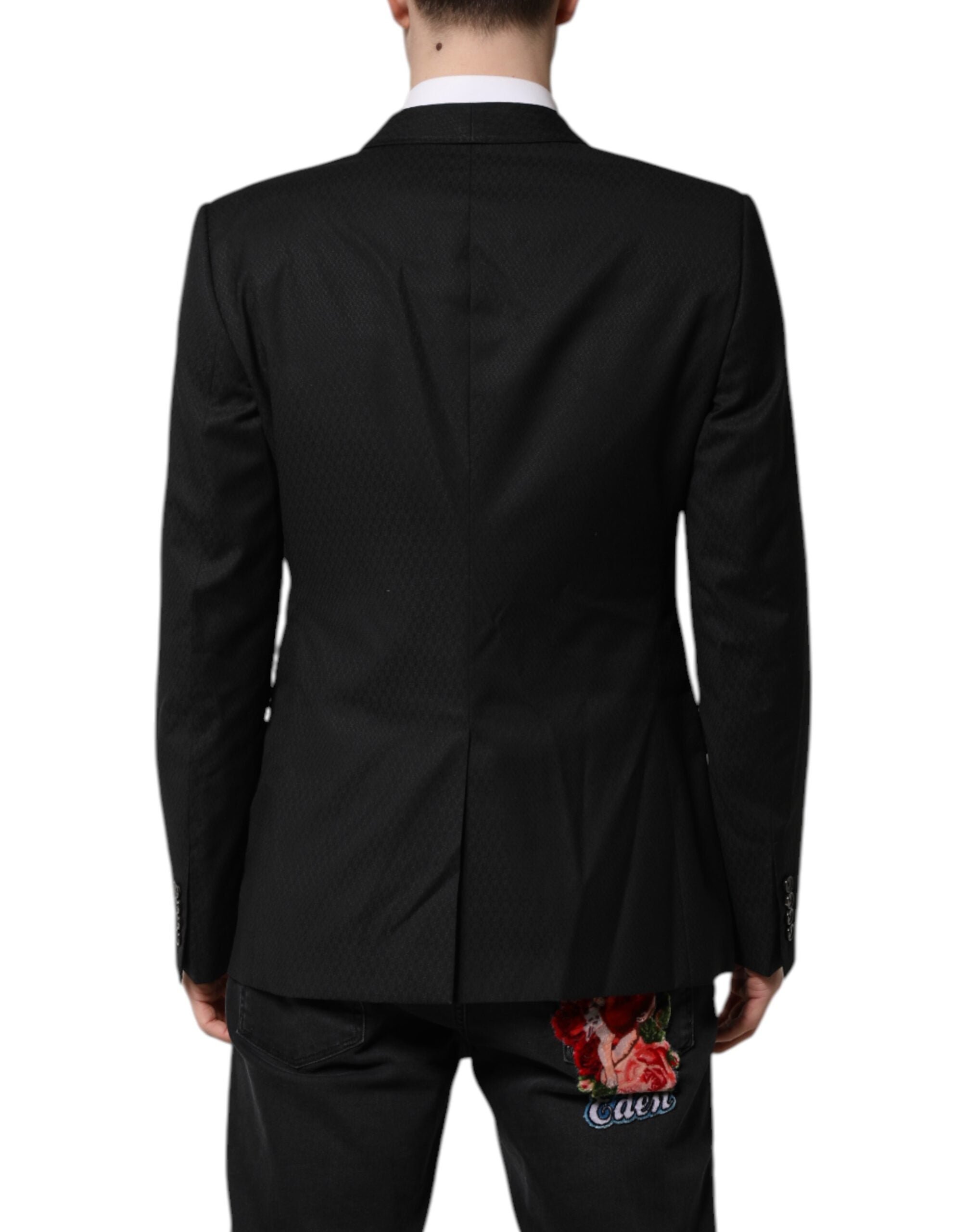 Dolce & Gabbana Black GOLD Single Breasted Suit Coat Blazer Dolce & Gabbana