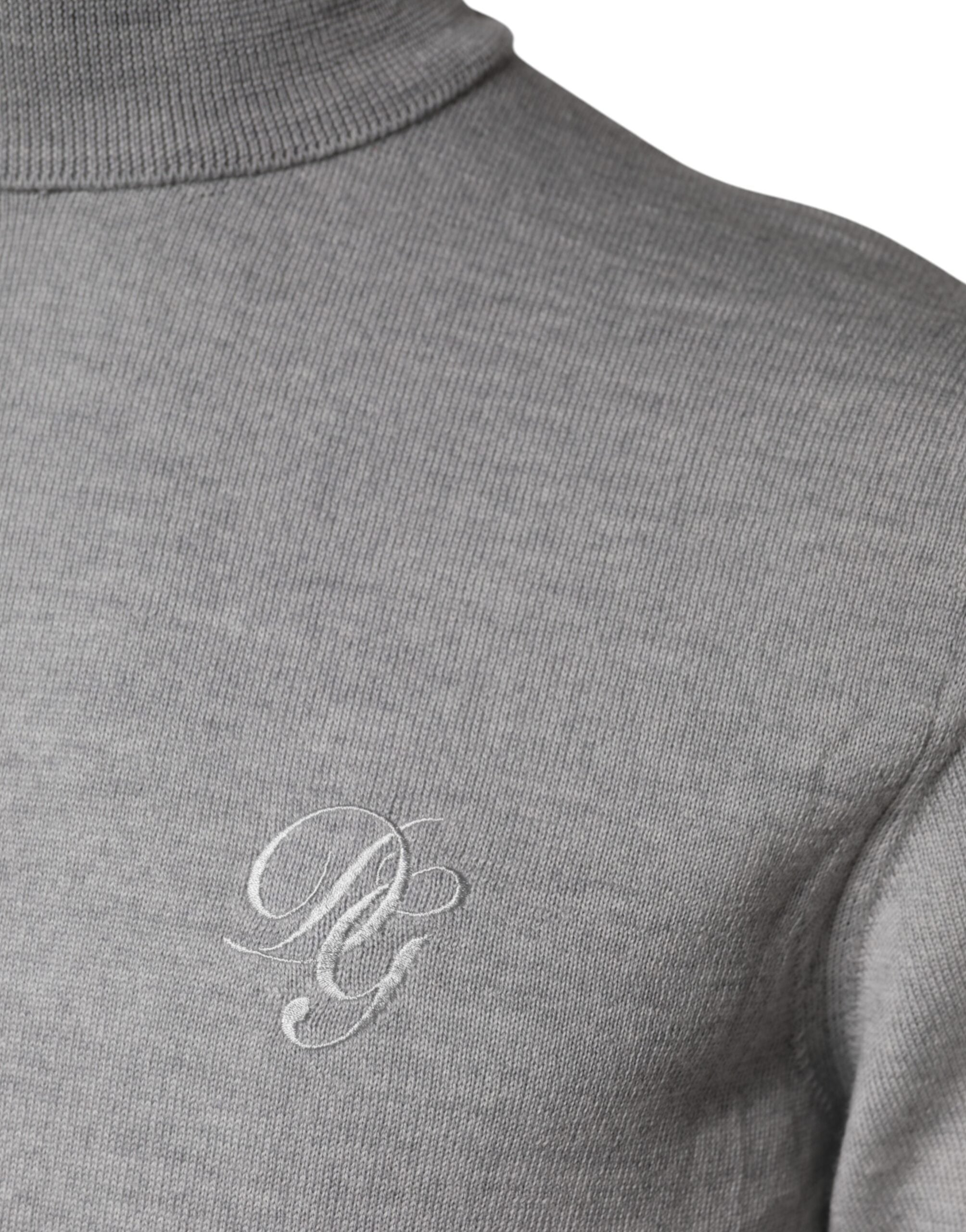 Dolce & Gabbana Gray Wool Knitted Men Pullover Sweater Dolce & Gabbana