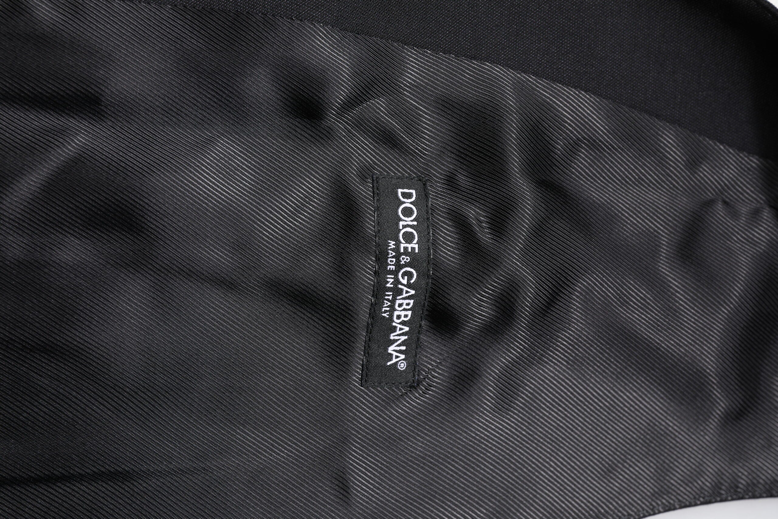 Dolce & Gabbana Black Wool Waistcoat Dress Formal Vest Dolce & Gabbana
