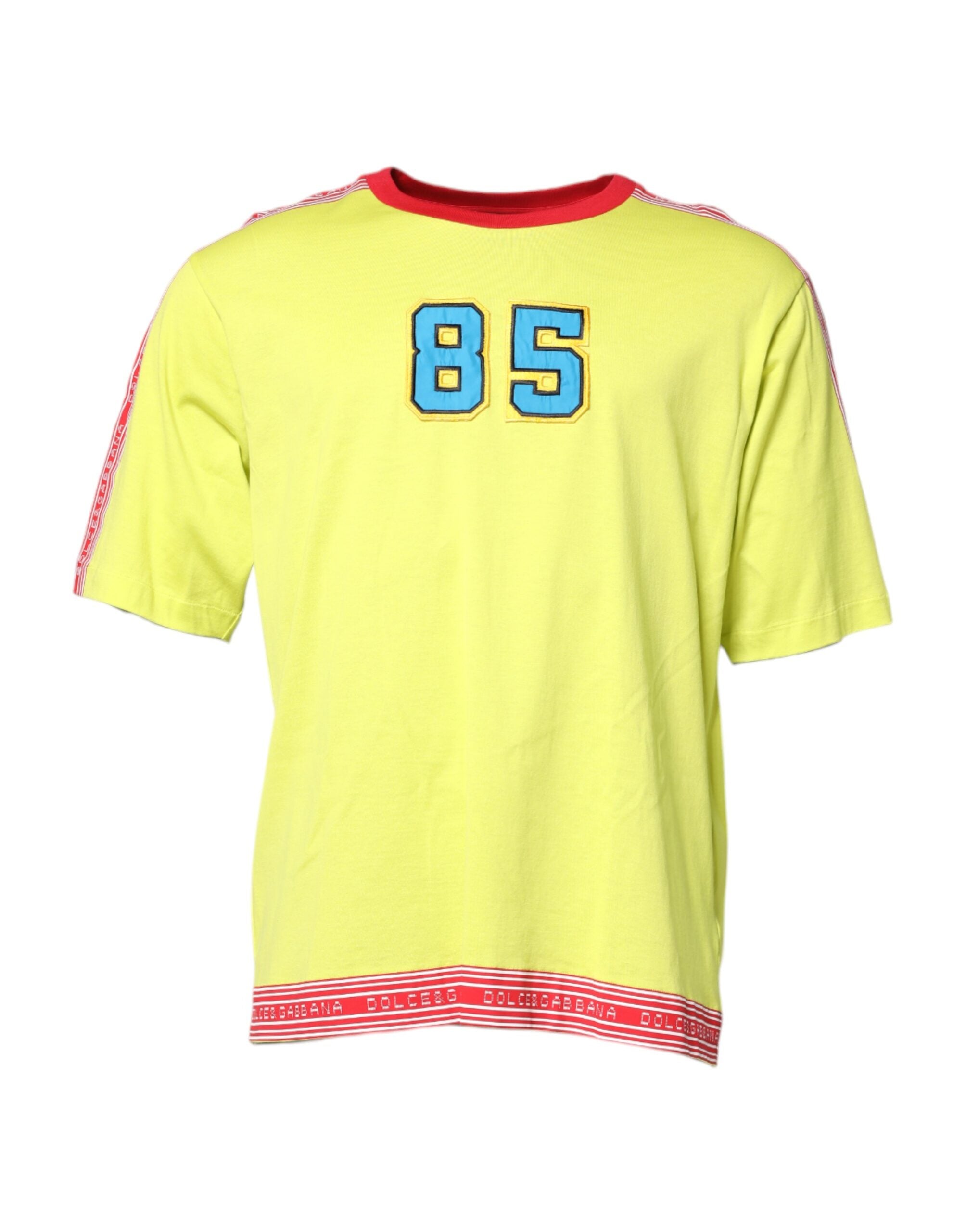 Dolce & Gabbana Green Cotton 85 Patch Crew Neck T-shirt Dolce & Gabbana
