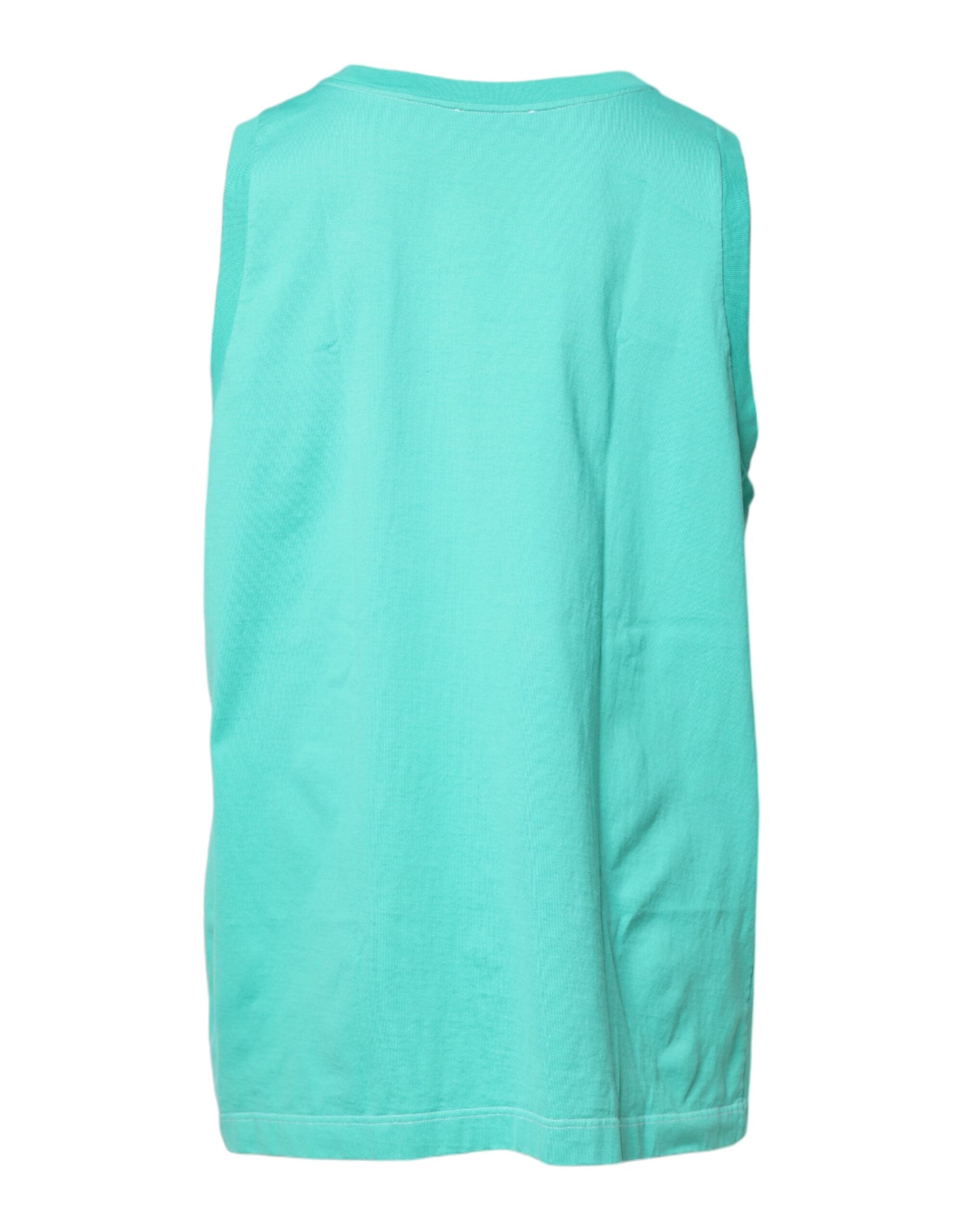 Dolce & Gabbana Green Sleeveless Logo Round Neck T-shirt Dolce & Gabbana