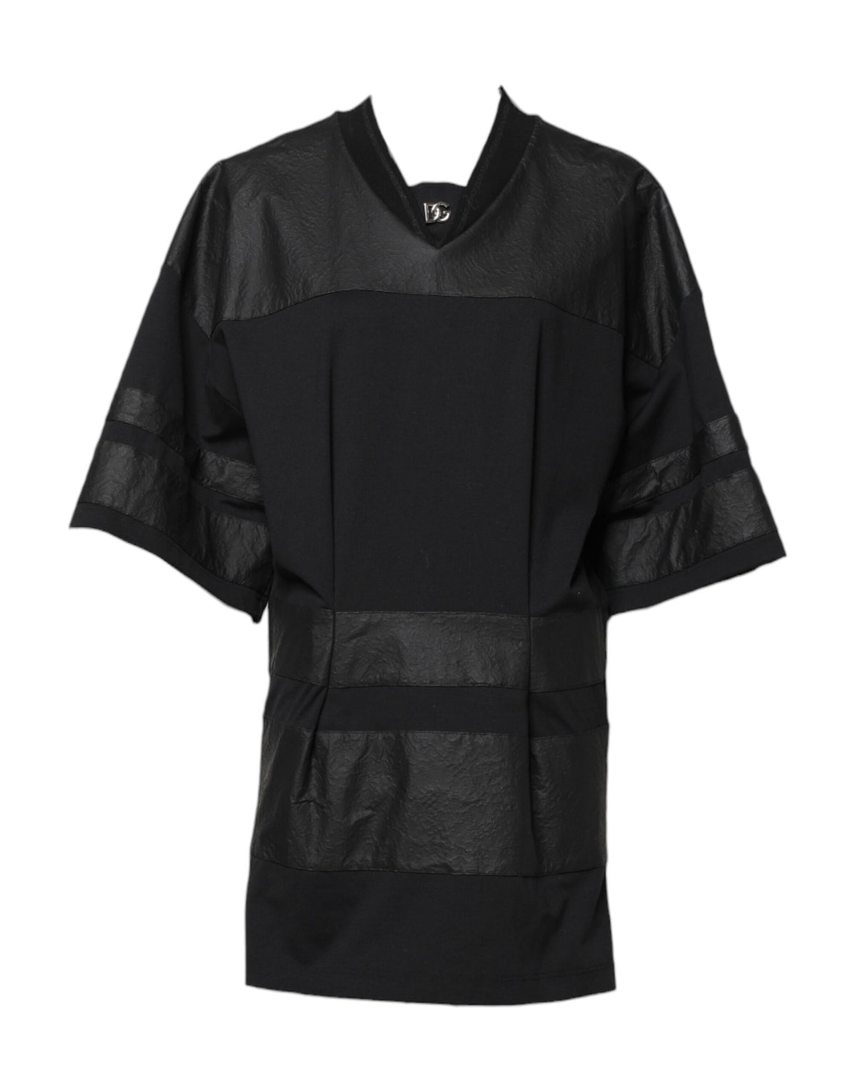 Dolce & Gabbana Black Cotton Short Sleeves V-neck T-shirt