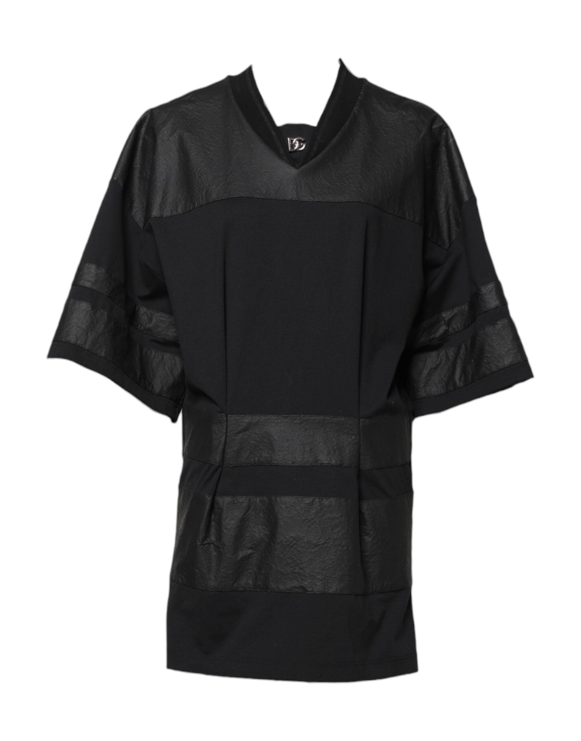 Dolce & Gabbana Black Cotton Short Sleeves V-neck T-shirt Dolce & Gabbana