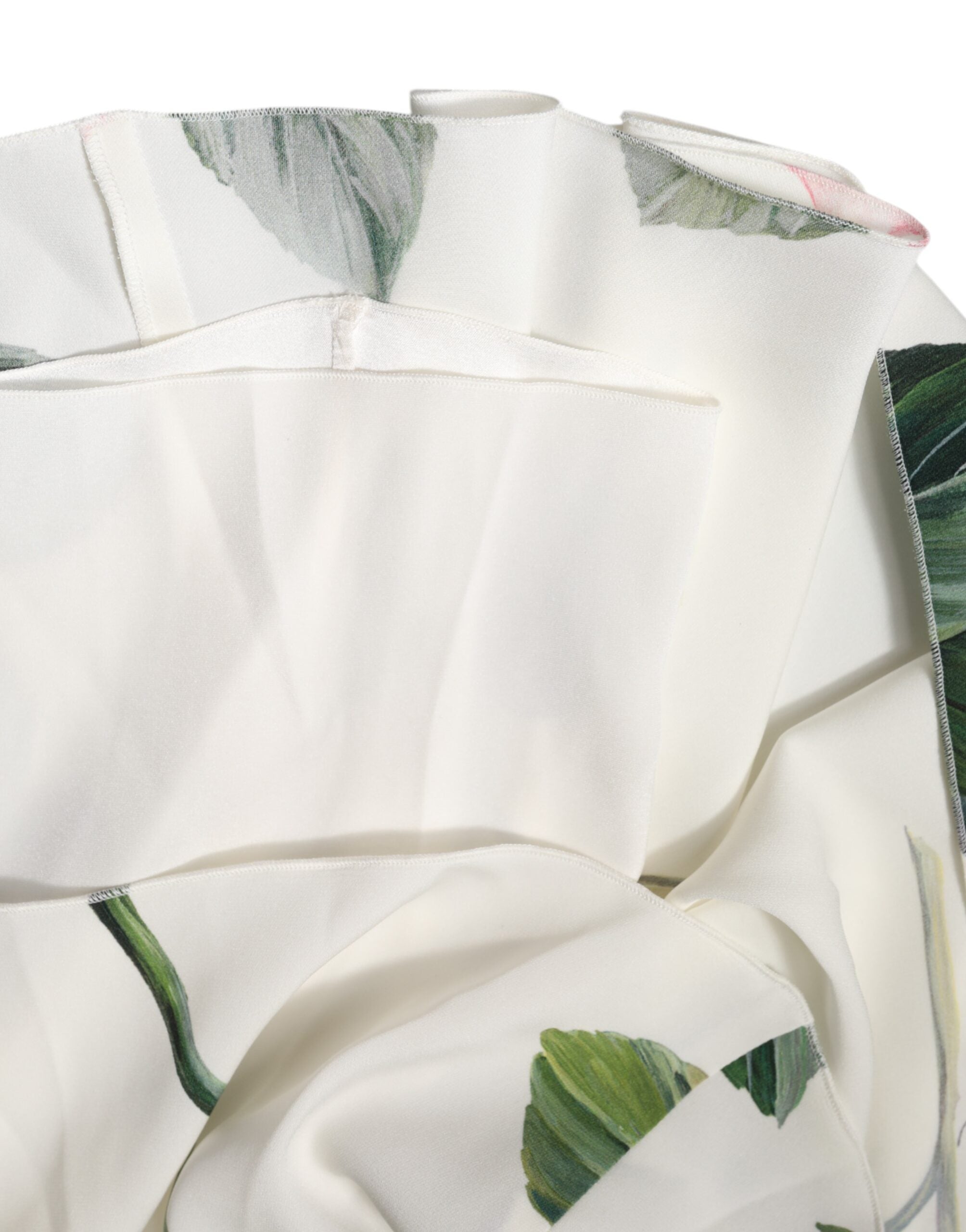 Dolce & Gabbana White Floral One Shoulder Sheath Midi Dress Dolce & Gabbana