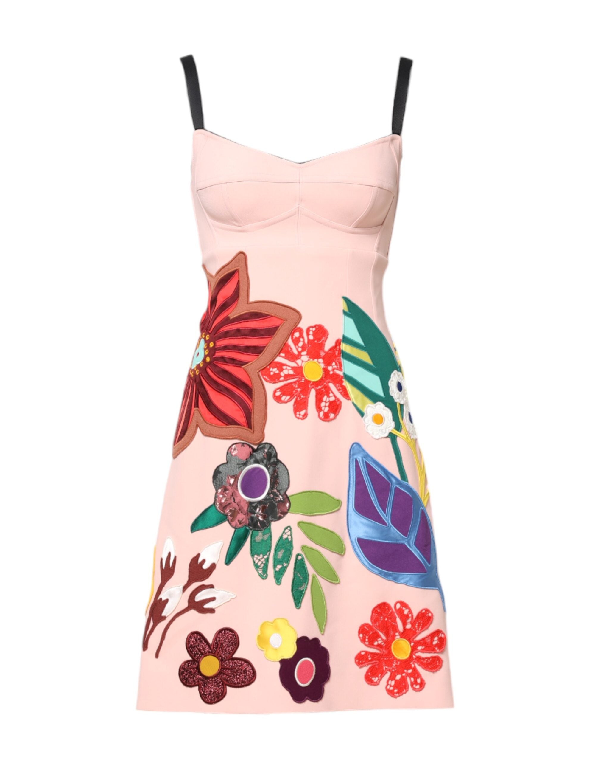 Dolce & Gabbana Pink Floral Print Spaghetti Strap Mini Dress Dolce & Gabbana