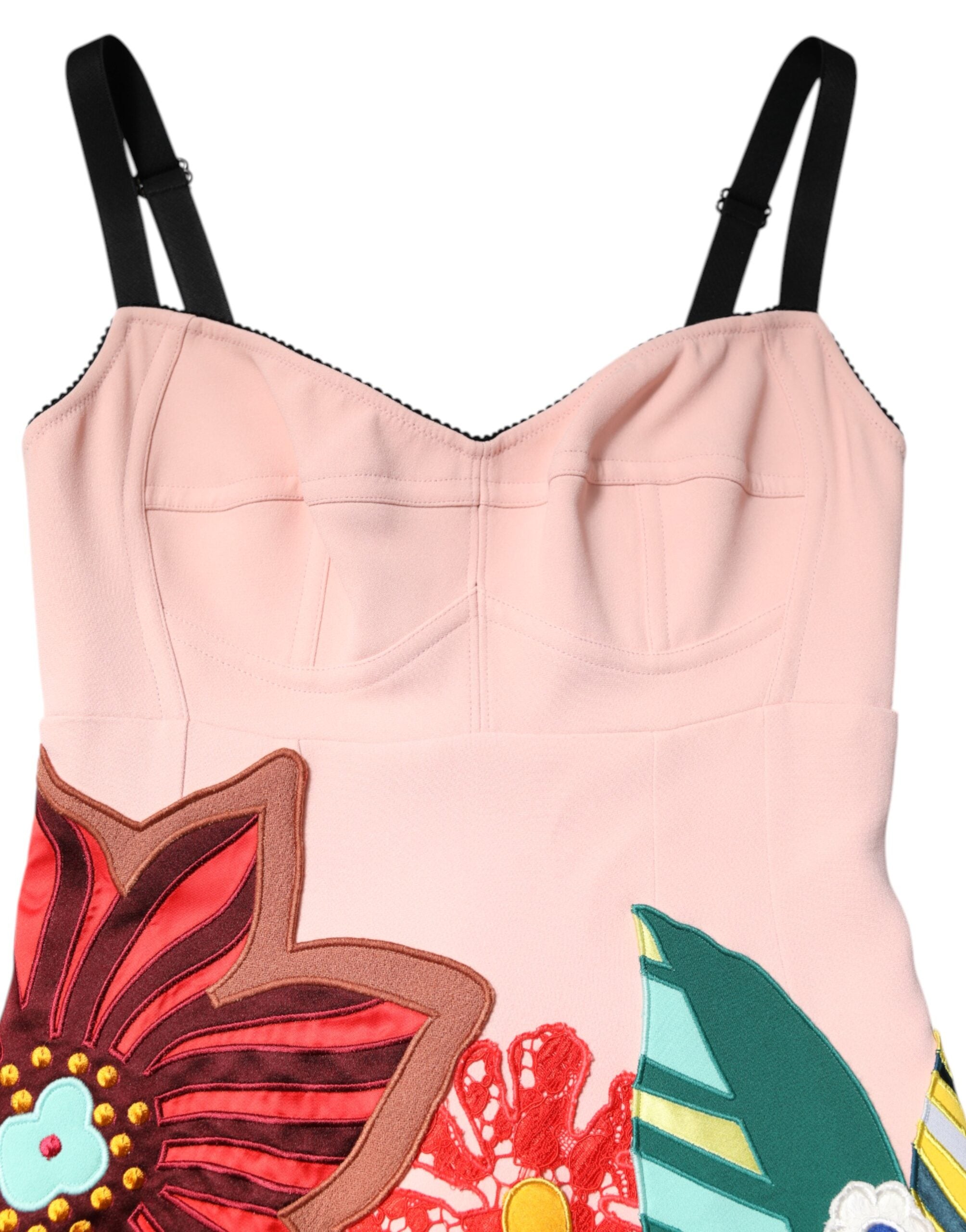 Dolce & Gabbana Pink Floral Print Spaghetti Strap Mini Dress Dolce & Gabbana