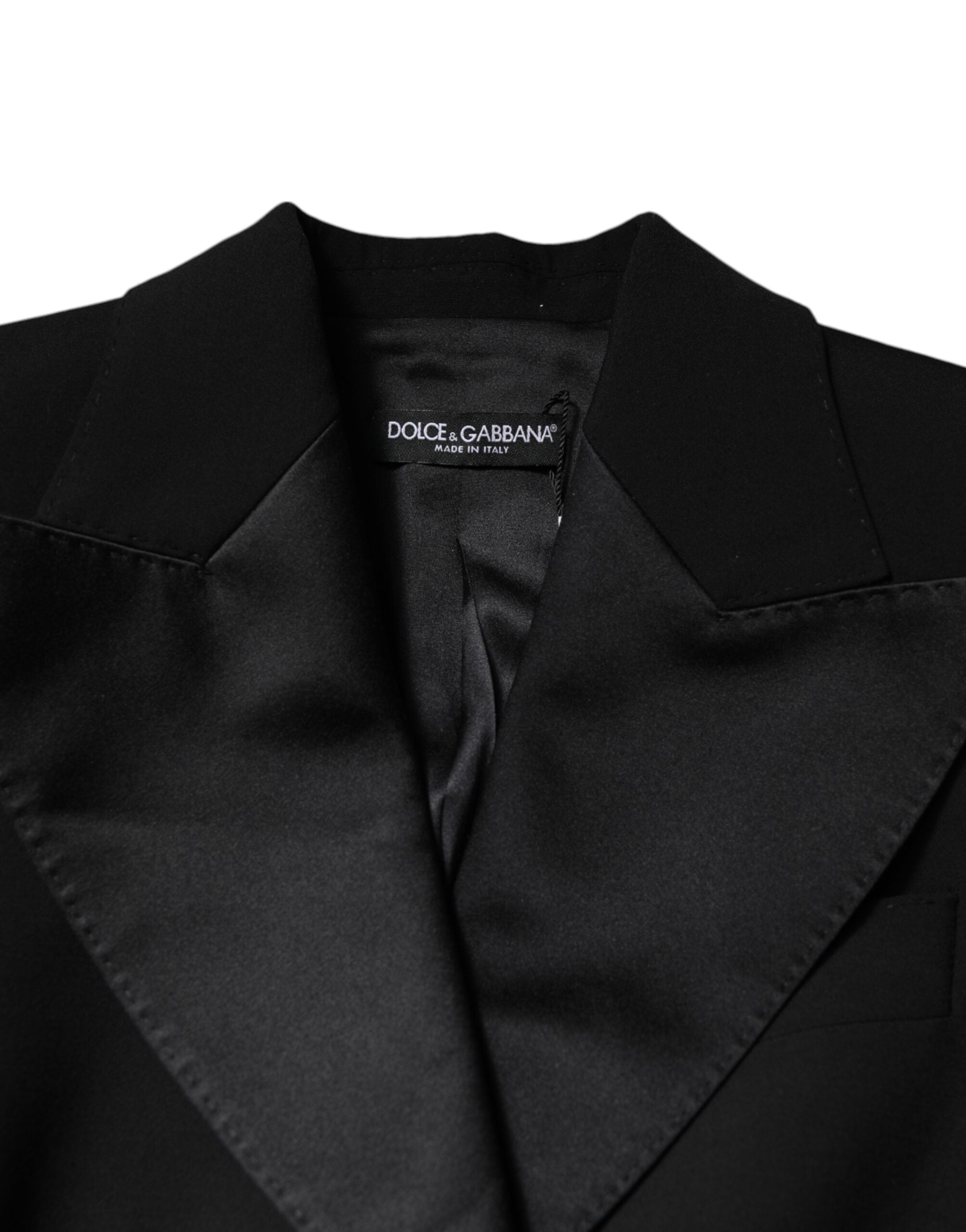 Dolce & Gabbana Black Wool Jumpsuit Dress Women Coat Jacket Dolce & Gabbana