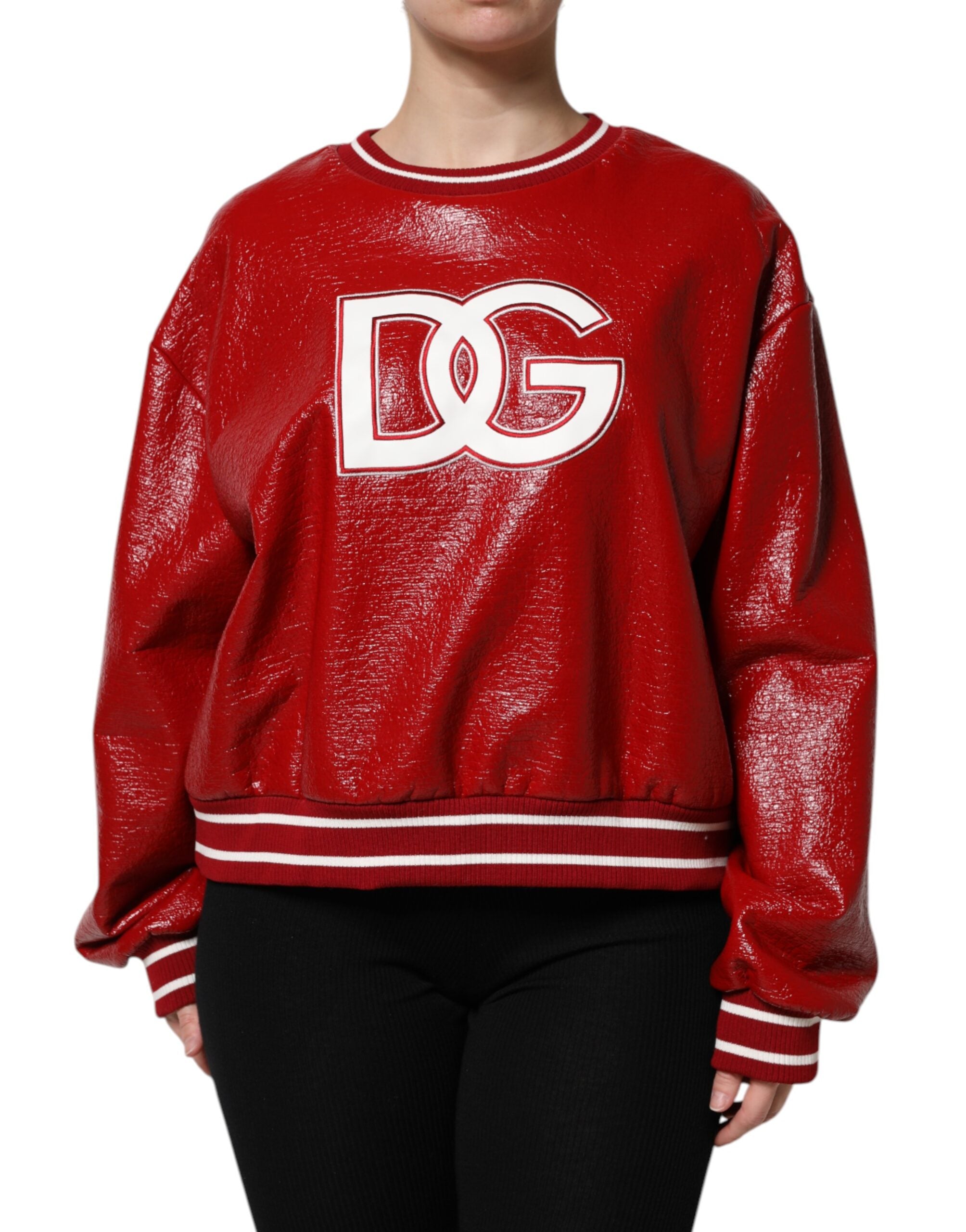 Dolce & Gabbana Red Wool DGLogo Embroidery Pullover Sweater Dolce & Gabbana