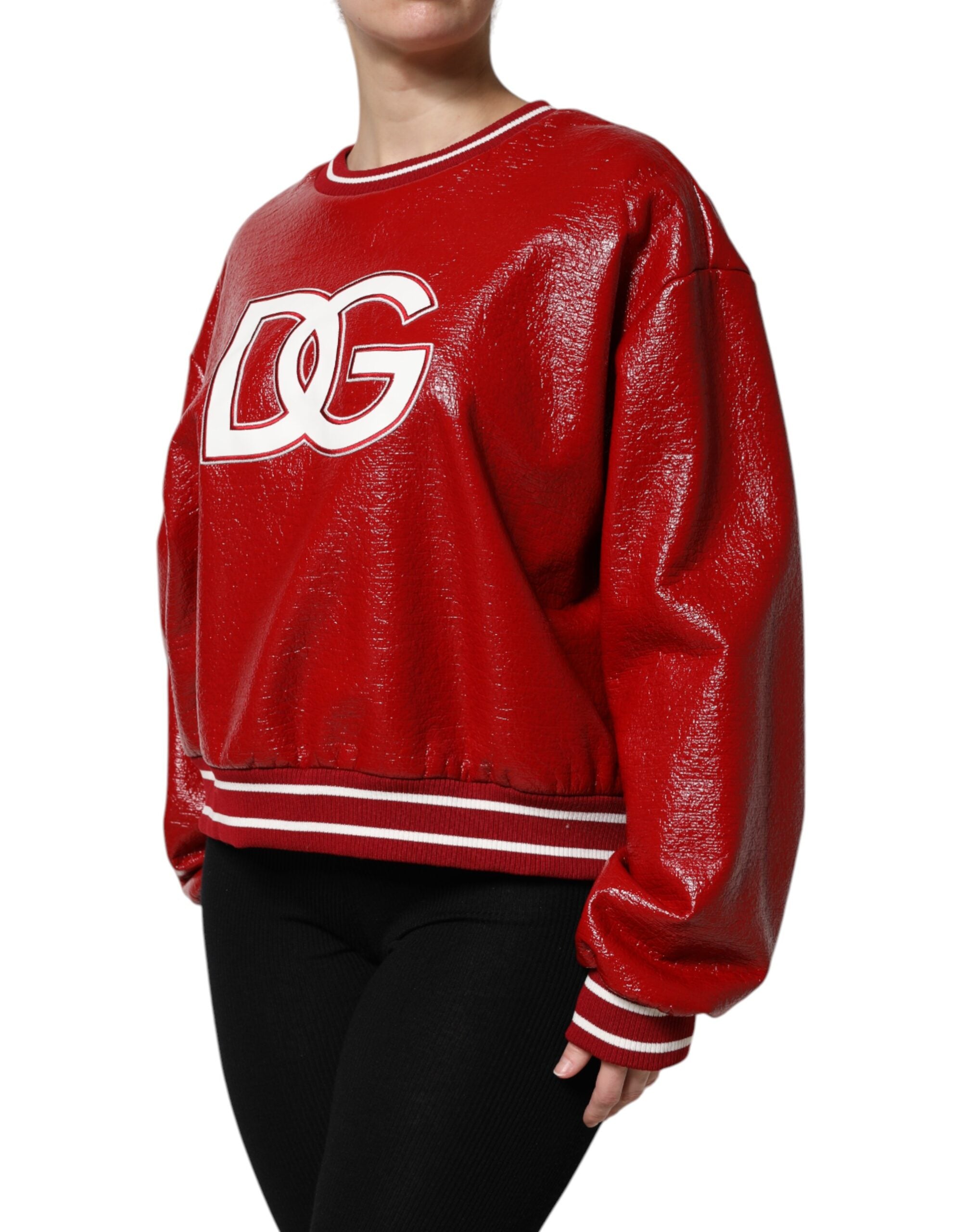 Dolce & Gabbana Red Wool DGLogo Embroidery Pullover Sweater Dolce & Gabbana