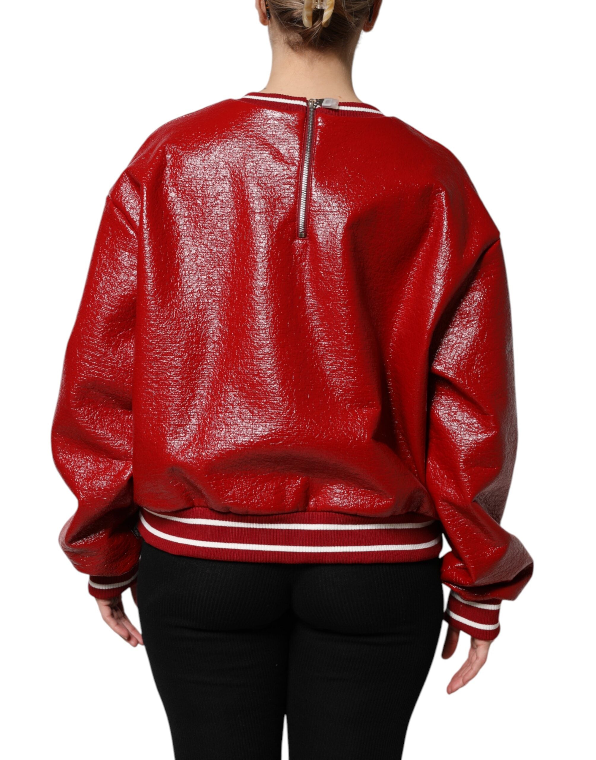 Dolce & Gabbana Red Wool DGLogo Embroidery Pullover Sweater Dolce & Gabbana