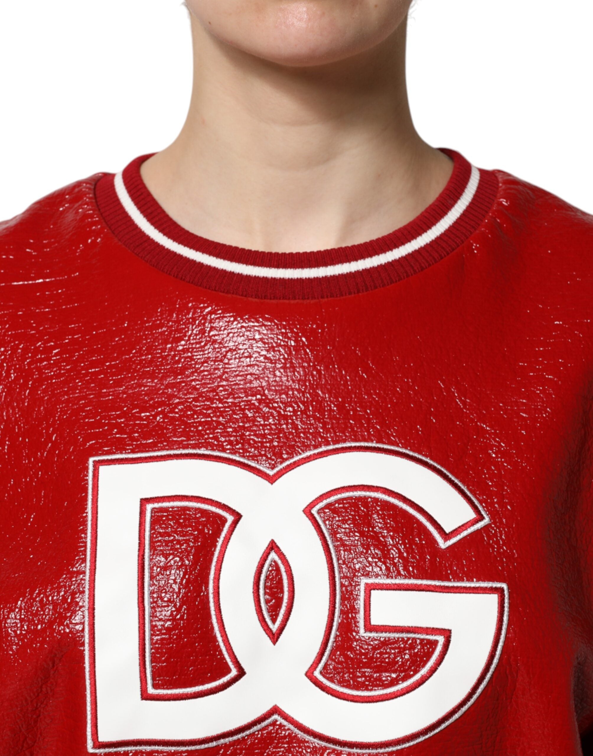 Dolce & Gabbana Red Wool DGLogo Embroidery Pullover Sweater Dolce & Gabbana