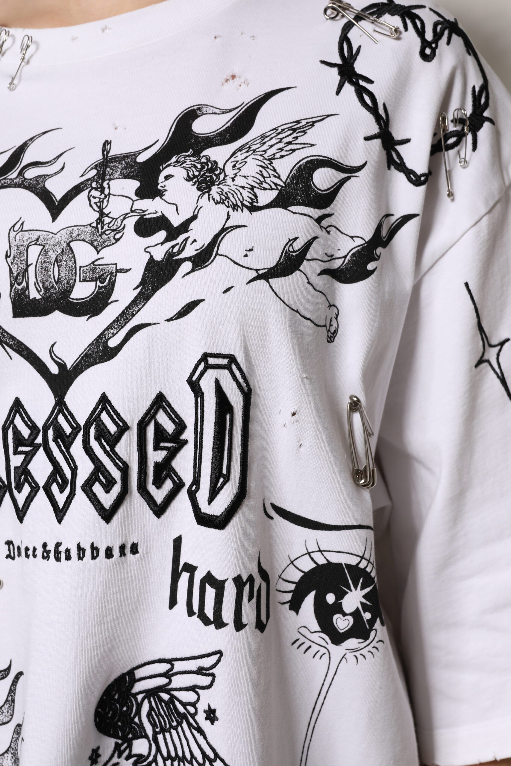 Dolce & Gabbana White Cotton DG BLESSED Printed T-shirt Dolce & Gabbana