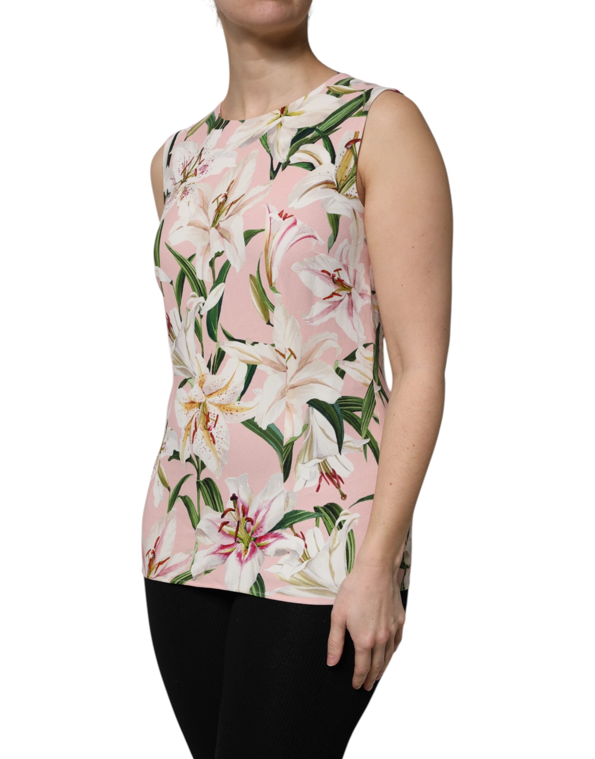 Dolce & Gabbana Multicolor Floral Print Round Neck Tank Top Dolce & Gabbana