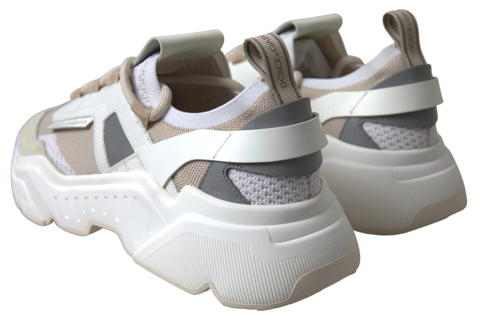 Dolce & Gabbana Sneakers White Beige Leather Sport DAYMASTER Shoes Dolce & Gabbana