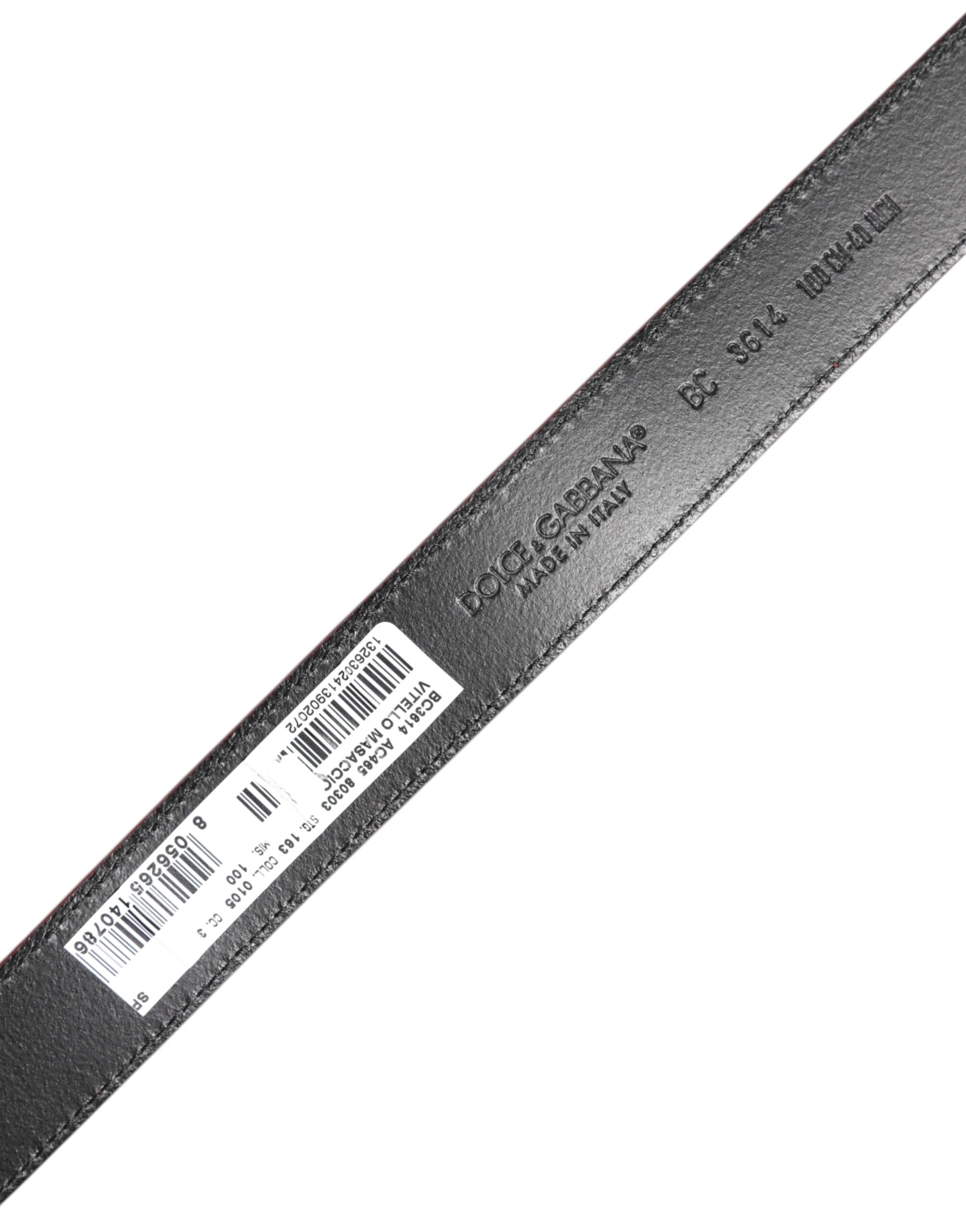 Dolce & Gabbana Red Leather Silver Tone Metal Buckle Belt Dolce & Gabbana