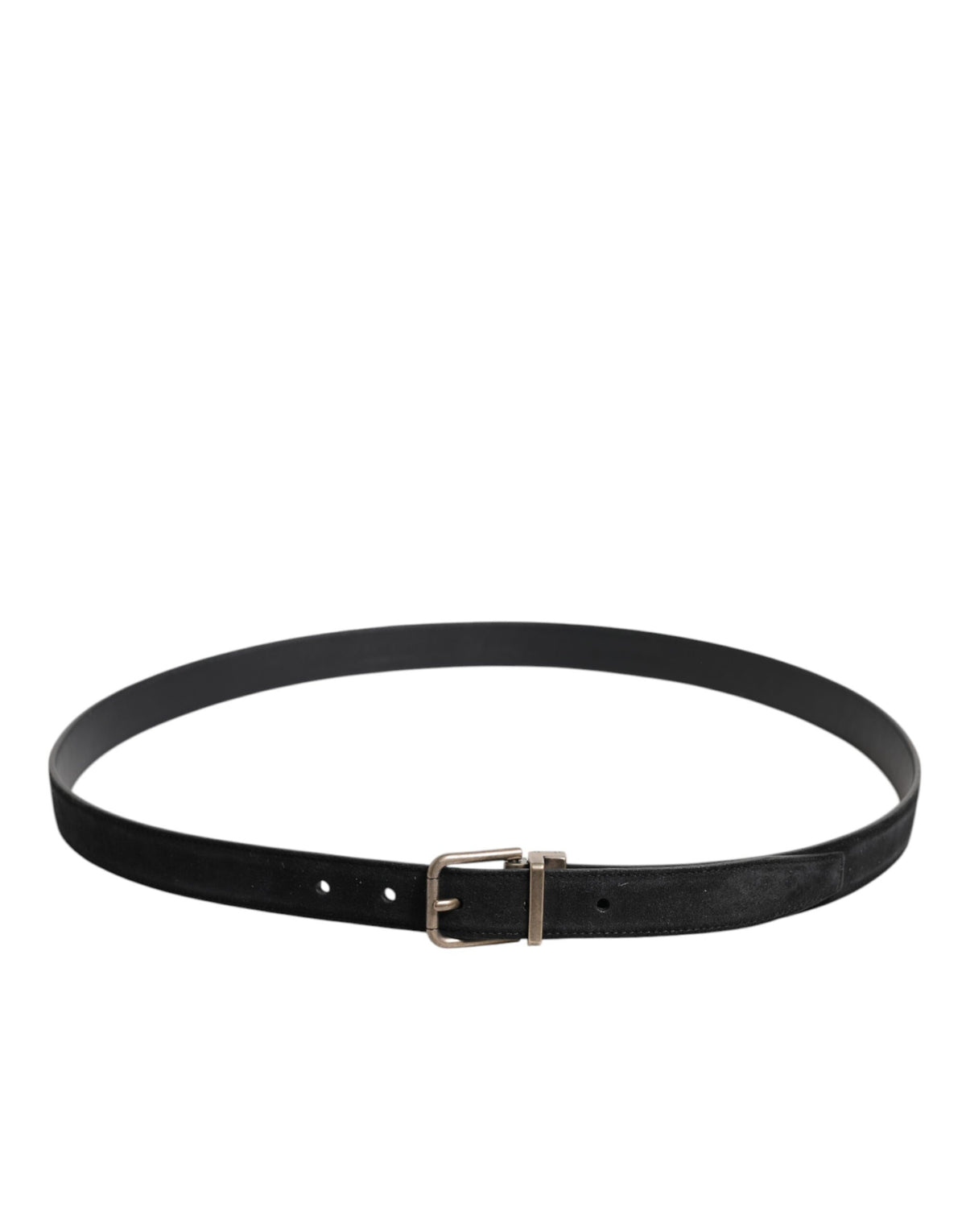 Dolce & Gabbana Black Calf Leather Classic Metal Buckle Belt