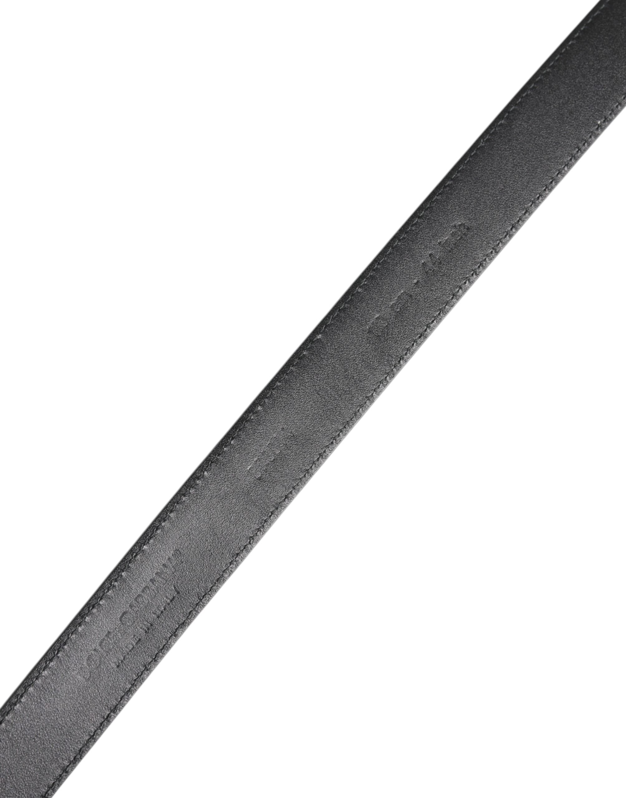 Dolce & Gabbana Black Calf Leather Classic Metal Buckle Belt Dolce & Gabbana