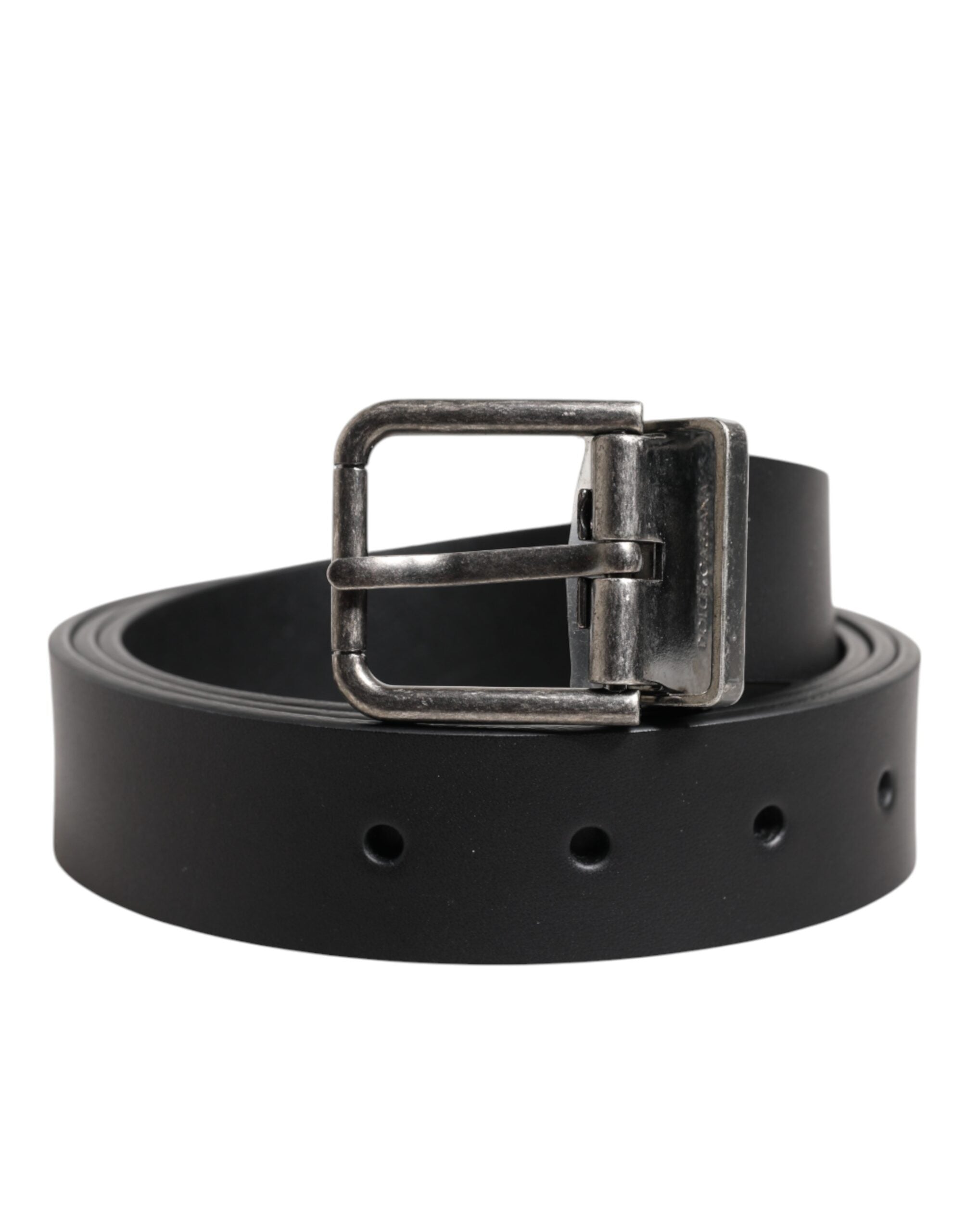 Dolce & Gabbana Black Classic Leather Metal Buckle Belt Dolce & Gabbana