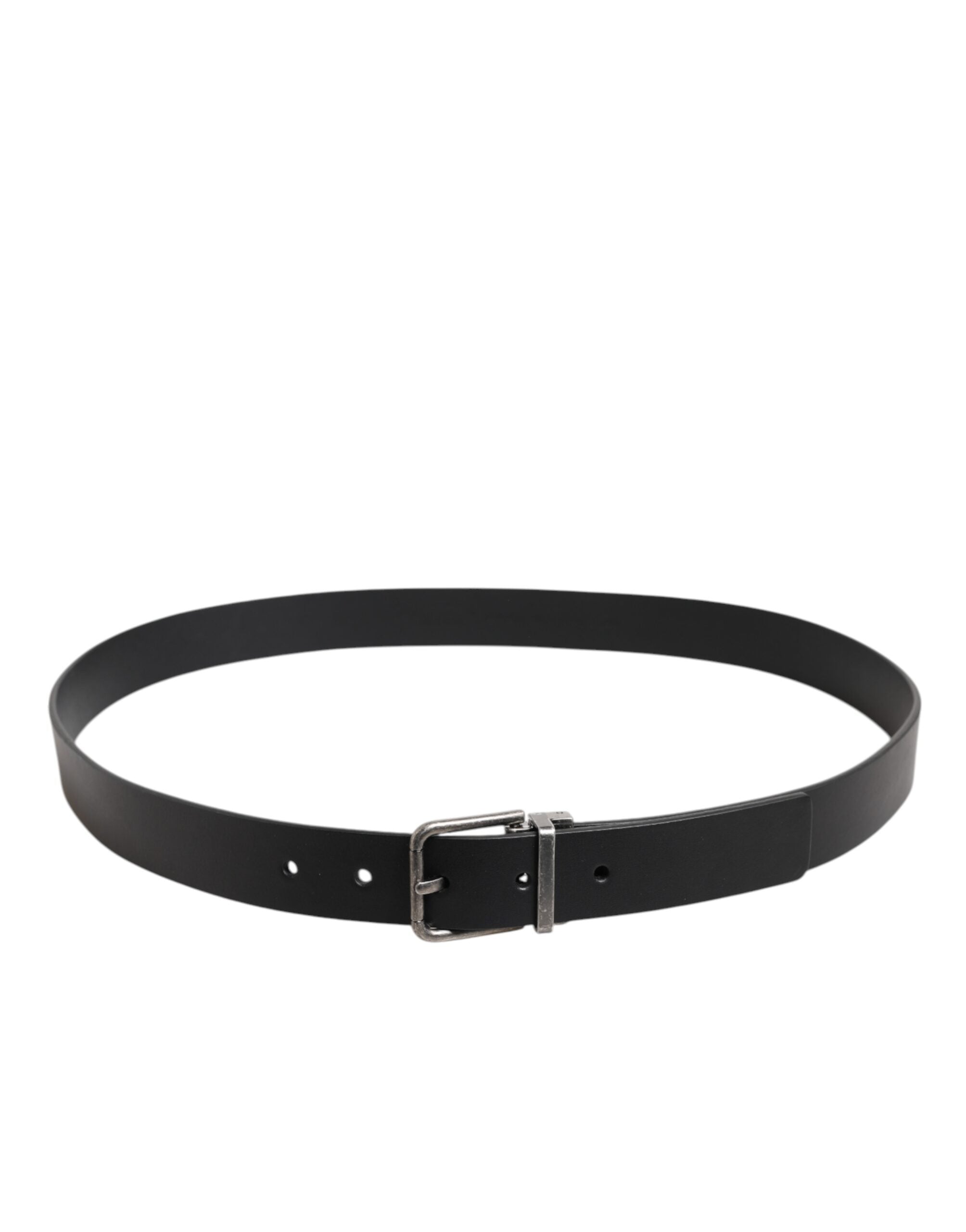Dolce & Gabbana Black Classic Leather Metal Buckle Belt Dolce & Gabbana
