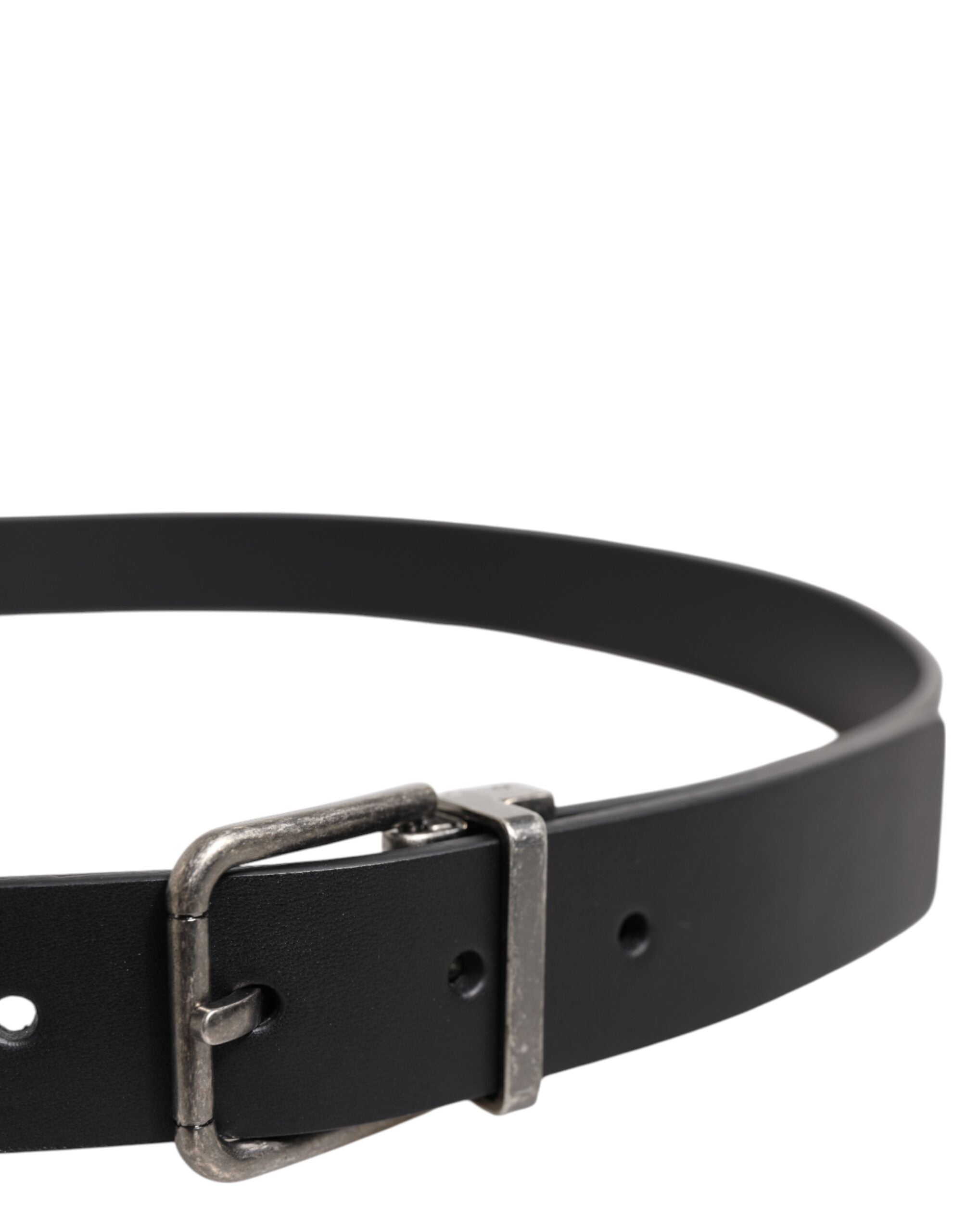 Dolce & Gabbana Black Classic Leather Metal Buckle Belt Dolce & Gabbana