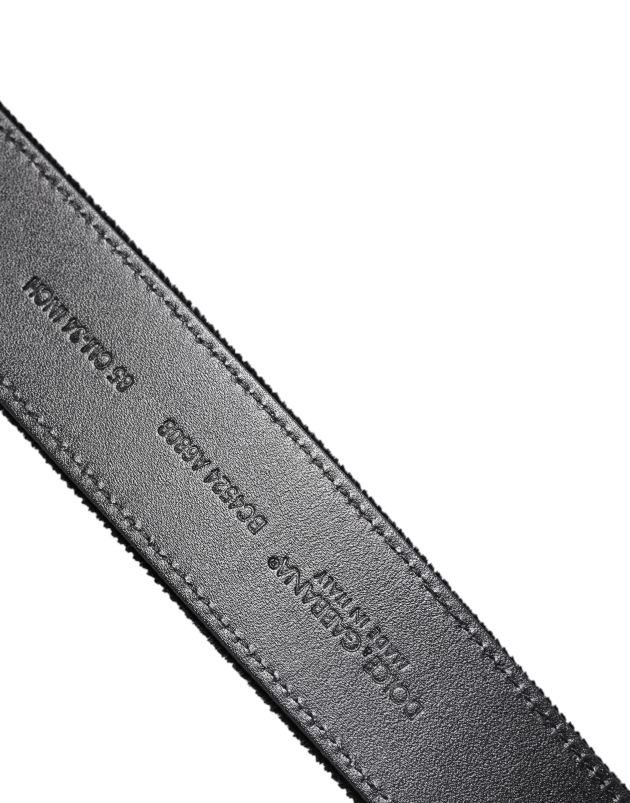 Dolce & Gabbana Black Cotton Silver Metal Buckle Belt Dolce & Gabbana