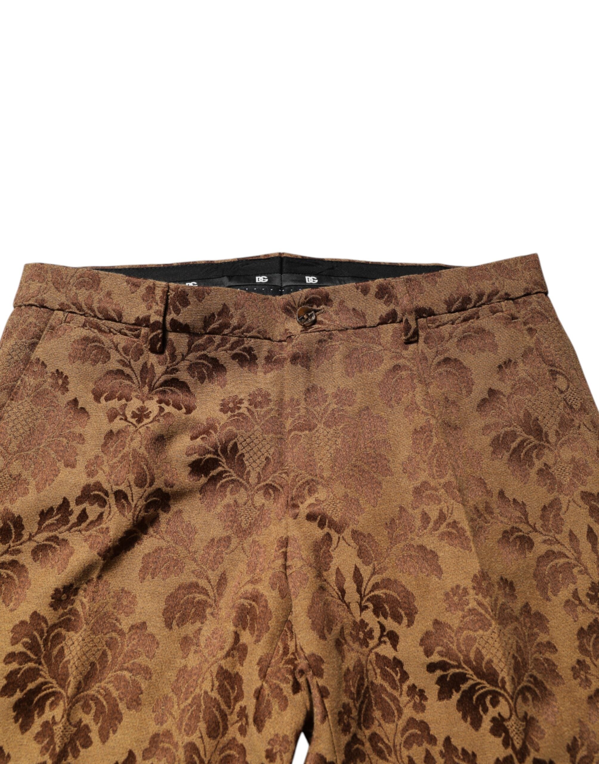 Dolce & Gabbana Brown Floral Jacquard SICILIA 2 Piece Suit Dolce & Gabbana