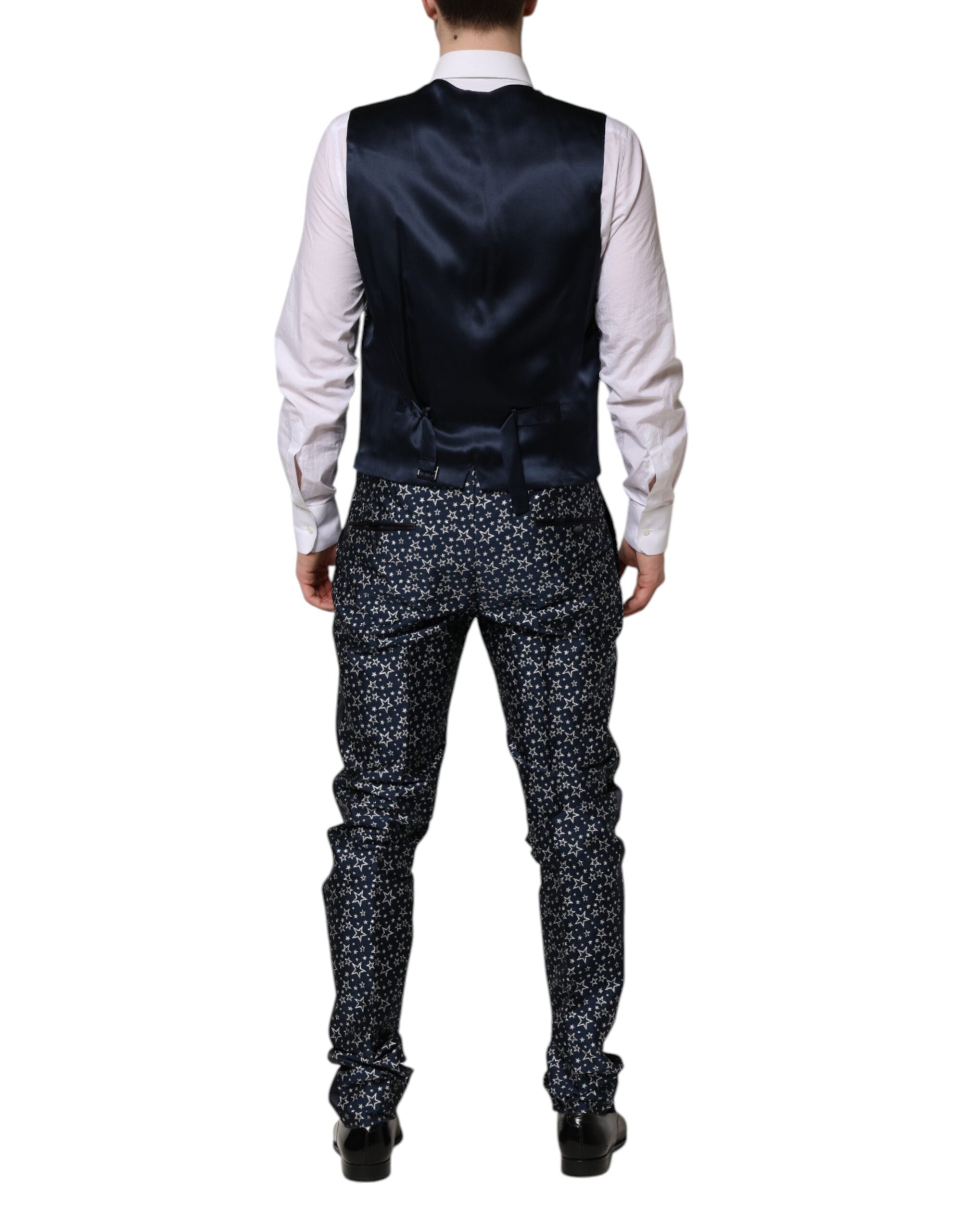 Dolce & Gabbana Blue MARTINI Star Jacquard 3 Piece Suit Dolce & Gabbana