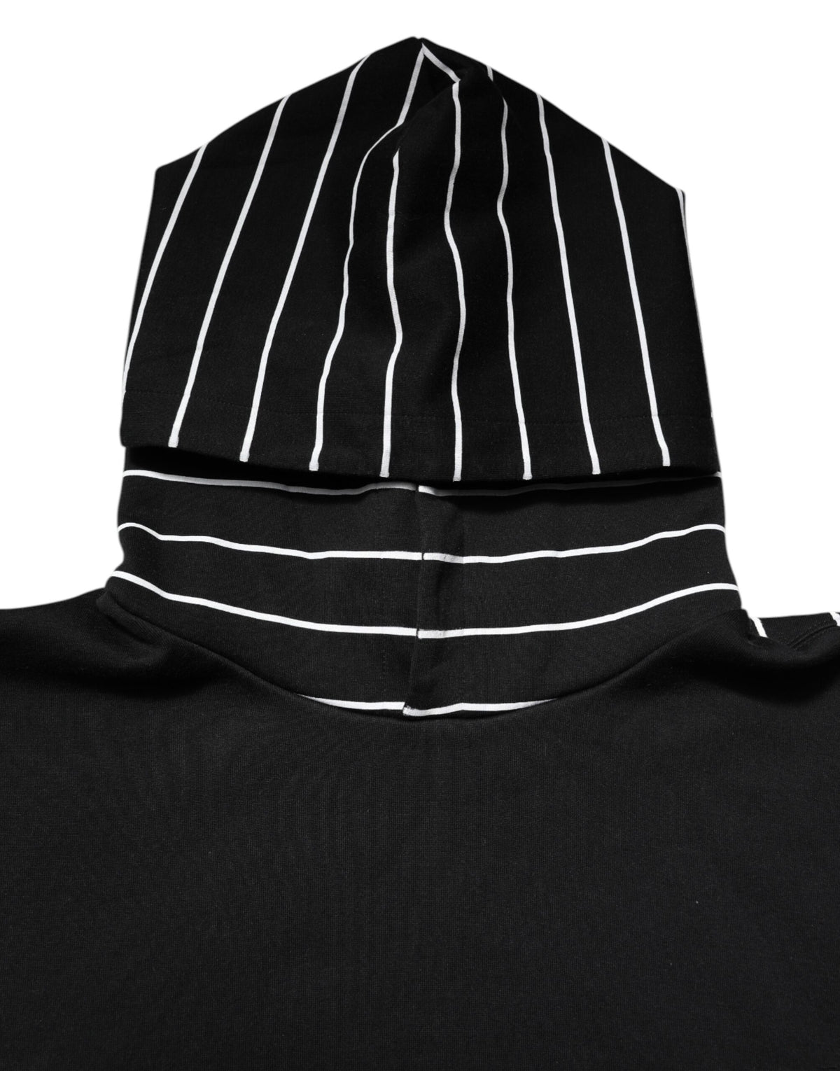 Dolce & Gabbana Black White Stripe Hooded Sweatshirt Sweater