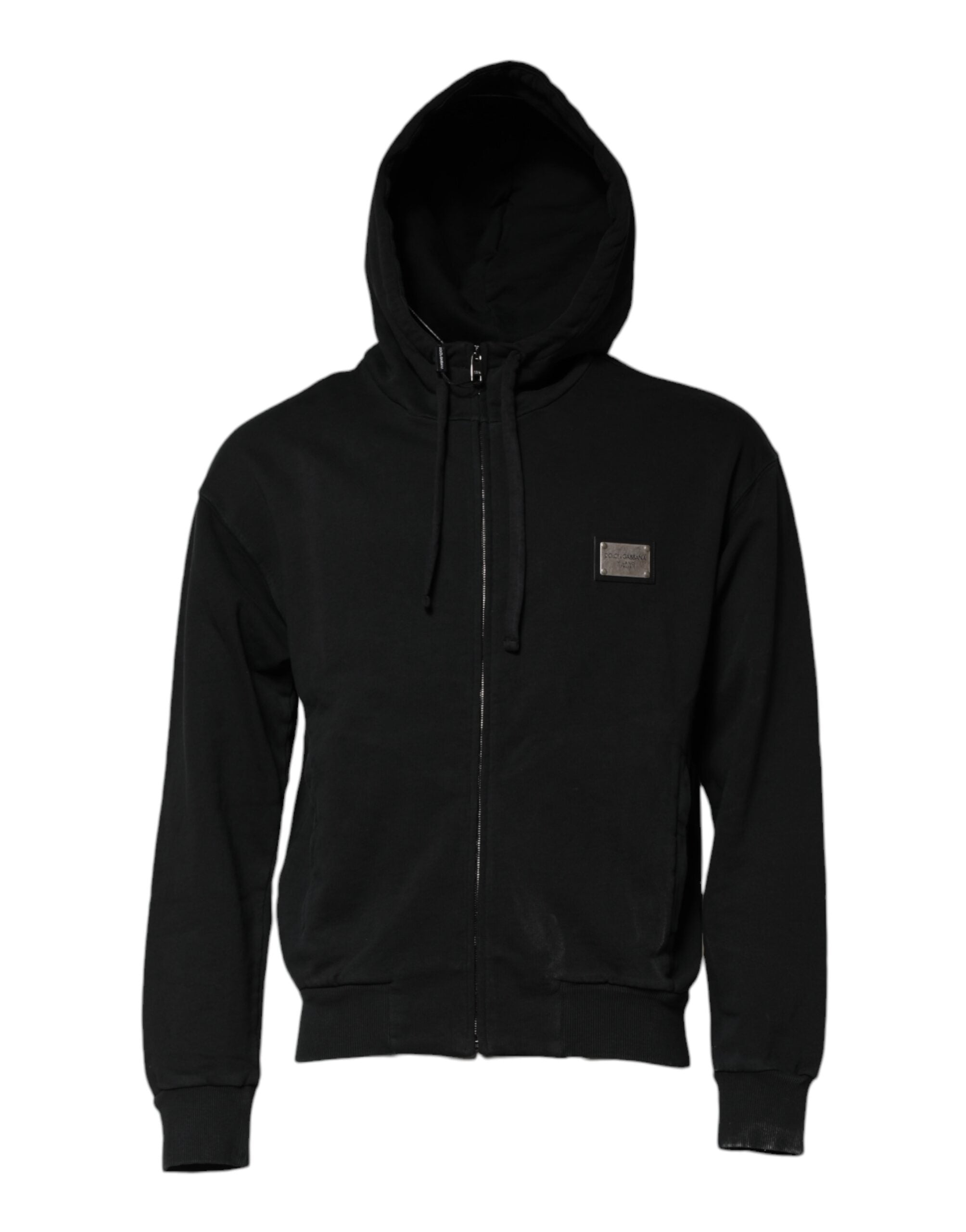 Dolce & Gabbana Black Logo Full Zip Hooded Men Sweatshirt Sweater Dolce & Gabbana