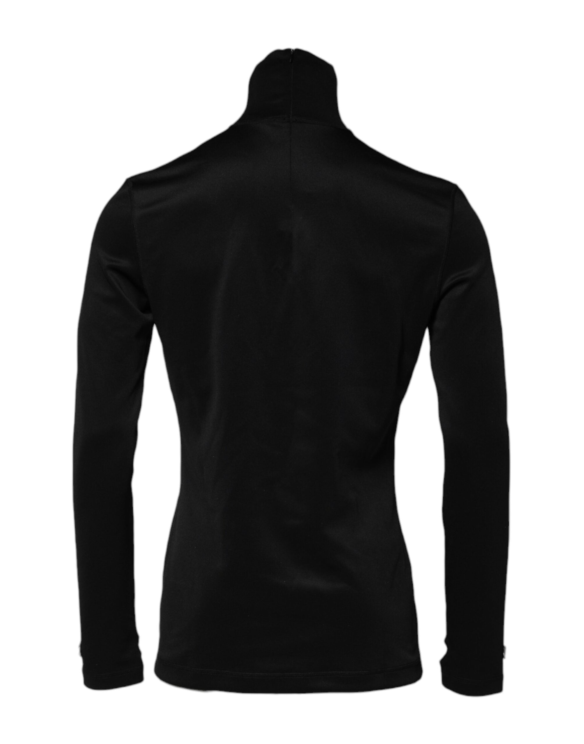 Dolce & Gabbana Black Polyester Turtleneck Pullover Sweater Dolce & Gabbana