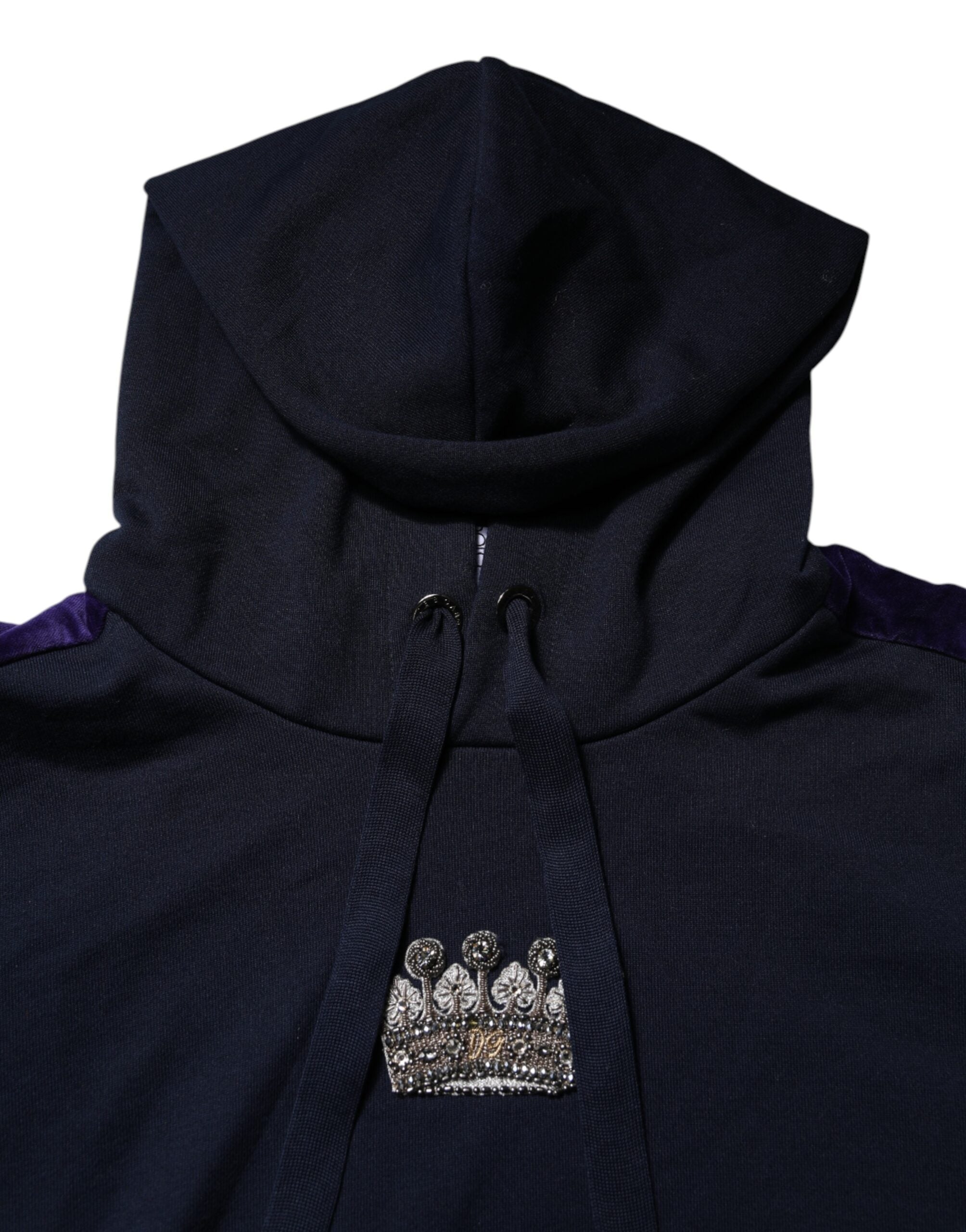 Dolce & Gabbana Black Crown Cotton Hooded Sweatshirt Sweater Dolce & Gabbana